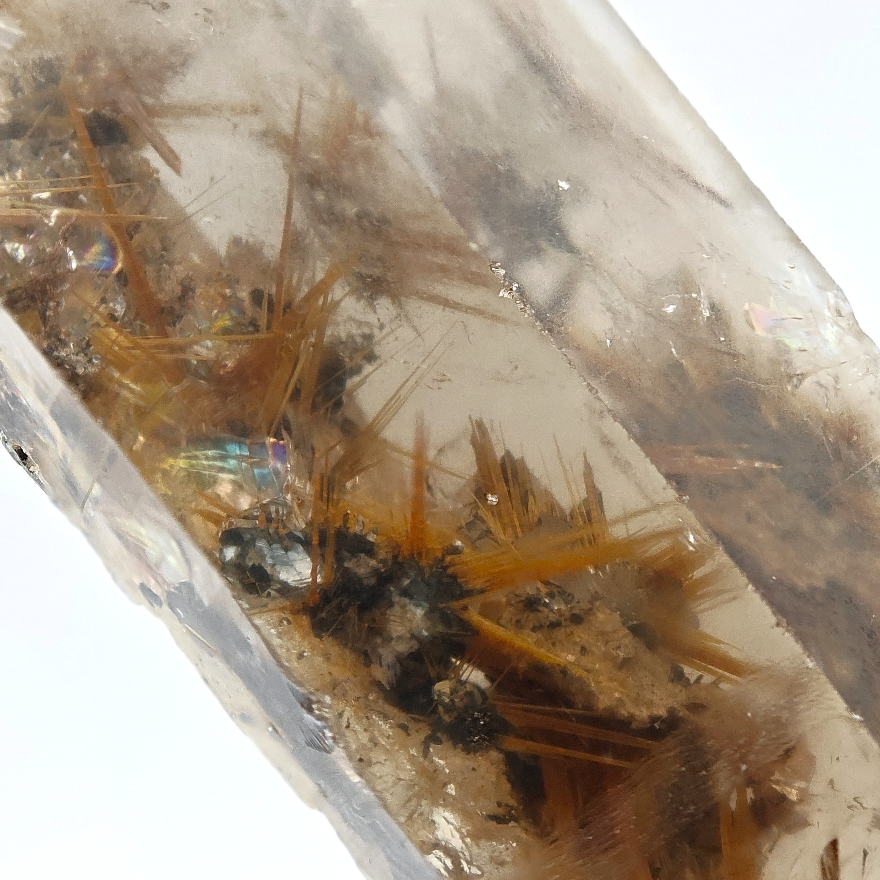 RUTILE & SMOKY QUARTZ – Large Golden Crystal Stars on Hematite, Brazil
