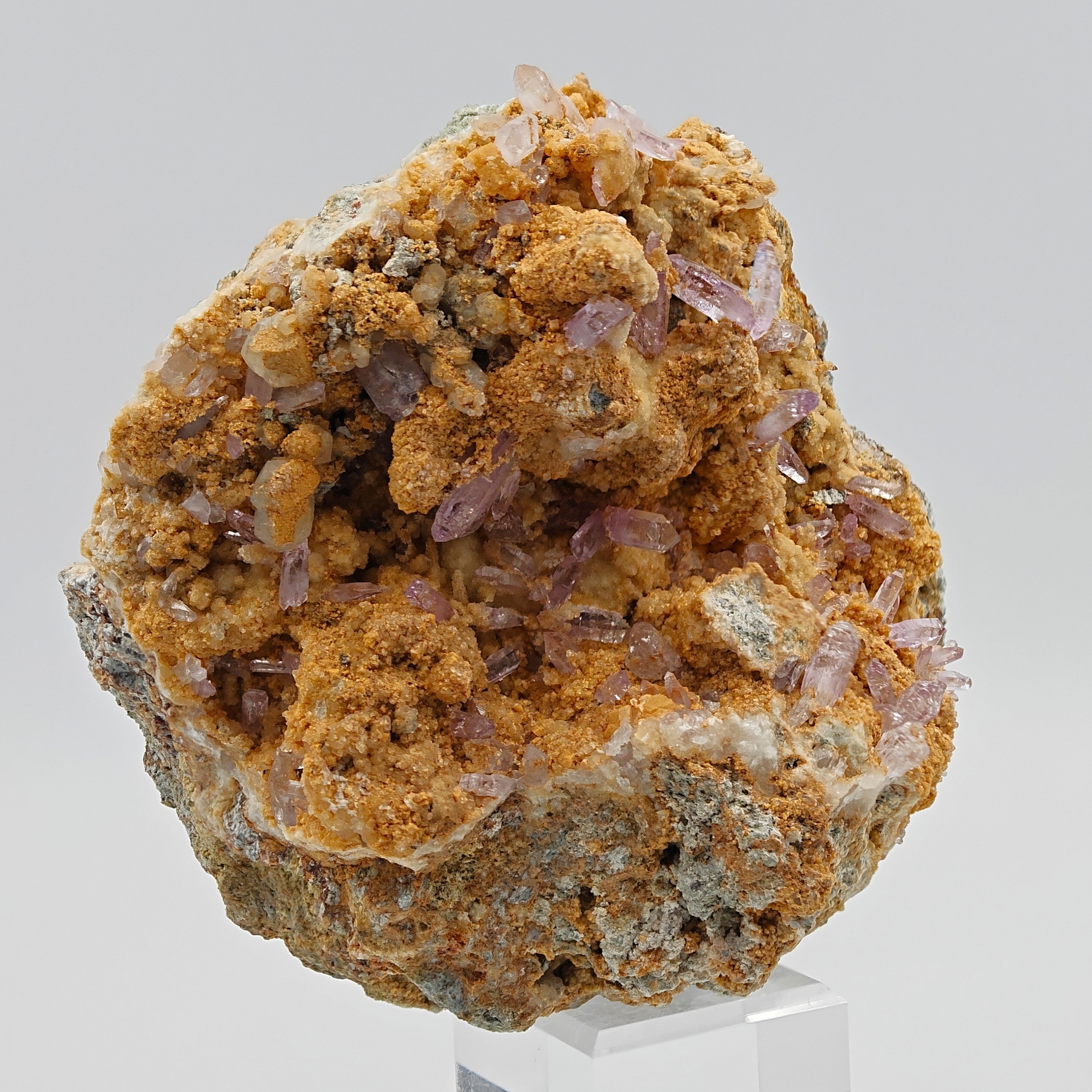 AMETHYST SCEPTERS & ANKERITE – Rare & Large Violet Crystal Cluster from Sardinia, Italy