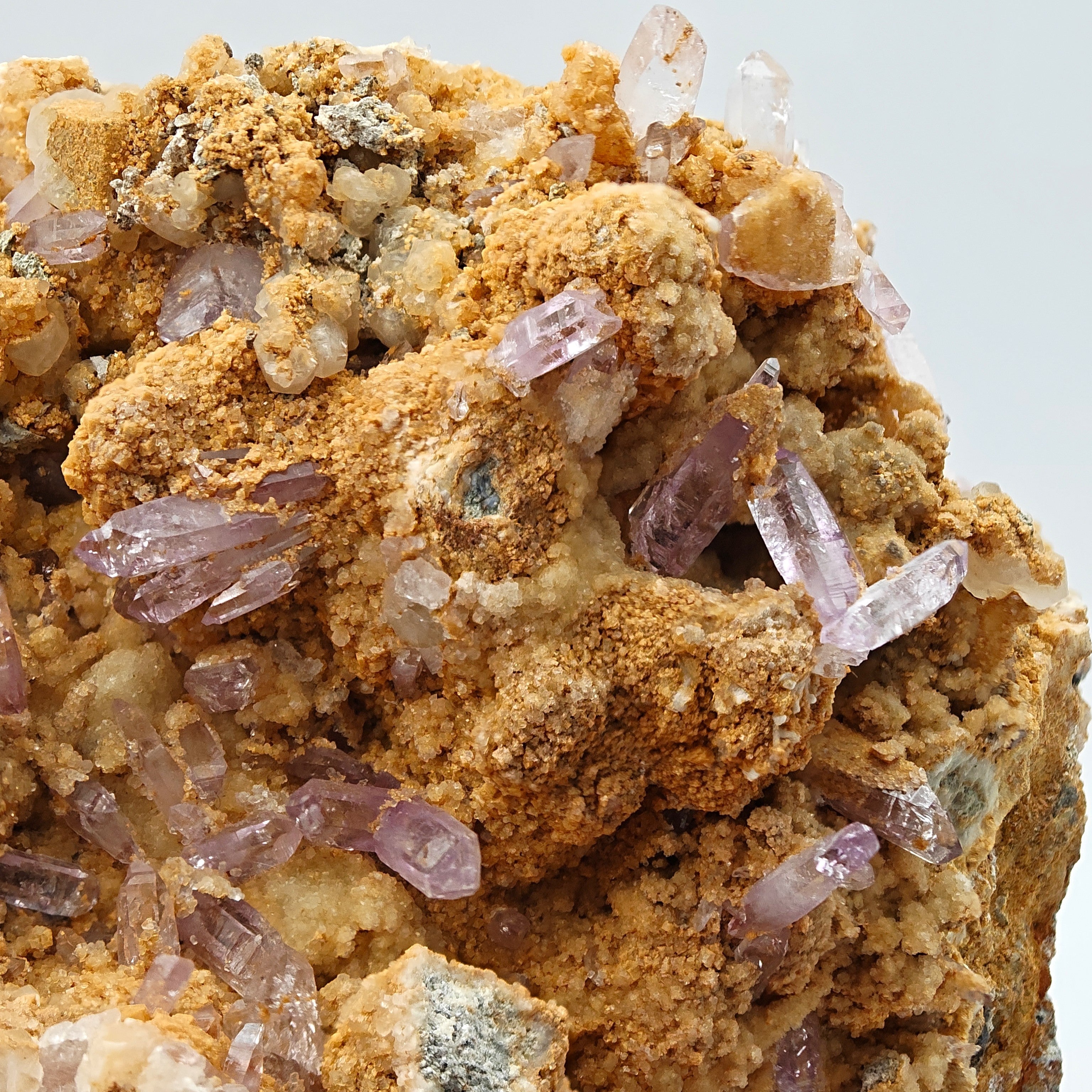 AMETHYST SCEPTERS & ANKERITE – Rare & Large Violet Crystal Cluster from Sardinia, Italy