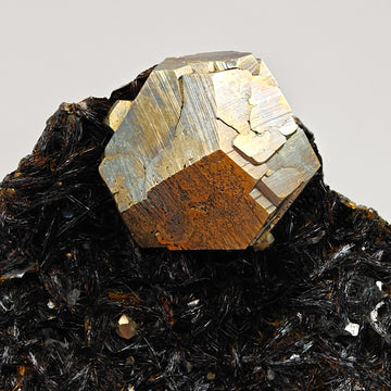 PYRITE & HEMATITE – Lustrous Crystal with Hematite, Rio Mine, Elba, Italy