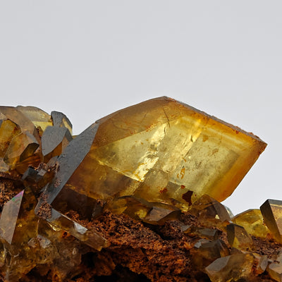 Baryte phantom crystal close-up showing internal growth zoning, Sardinia, Italy