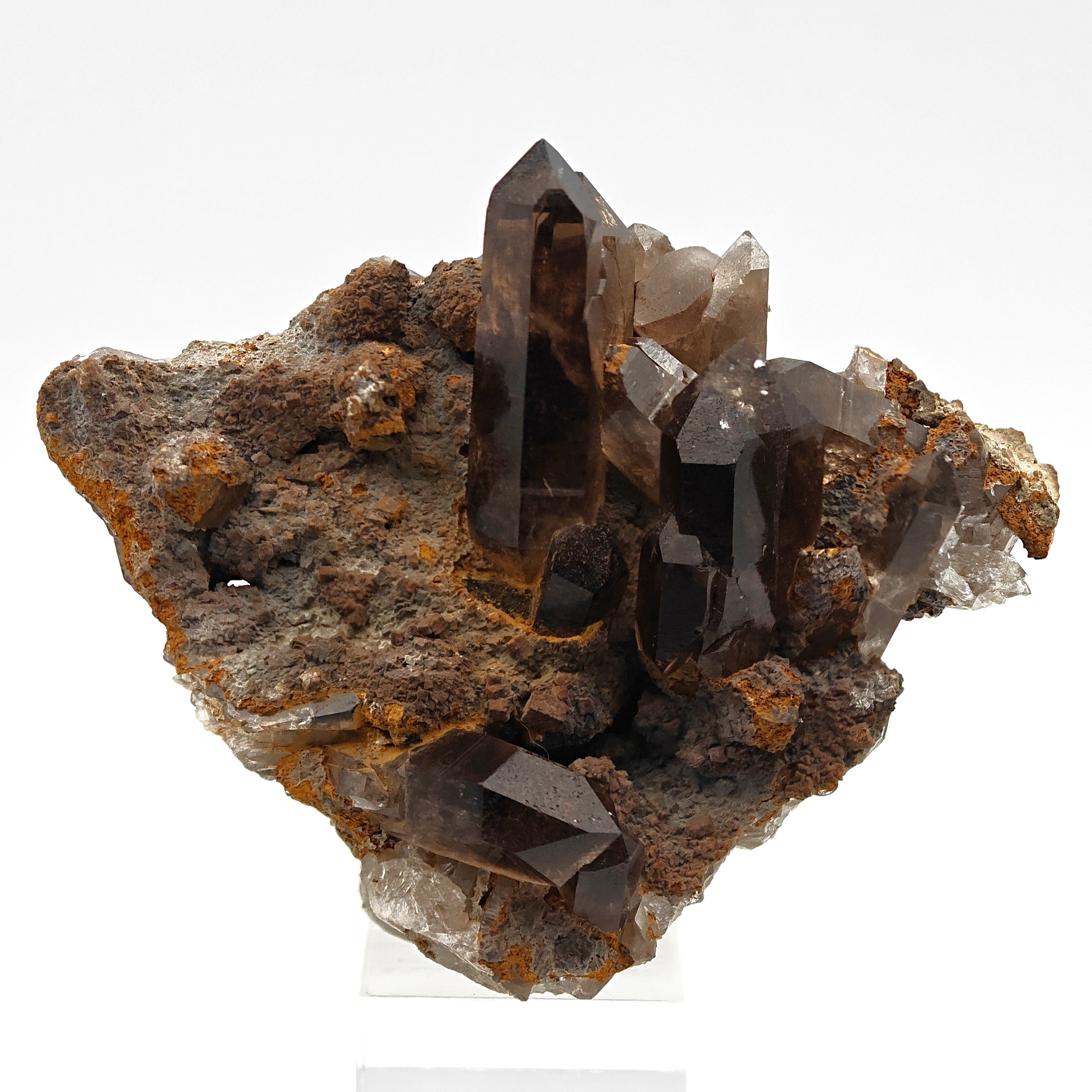 SMOKY QUARTZ – Alpine Cluster with Twisted Gwindel Crystal, Switzerland