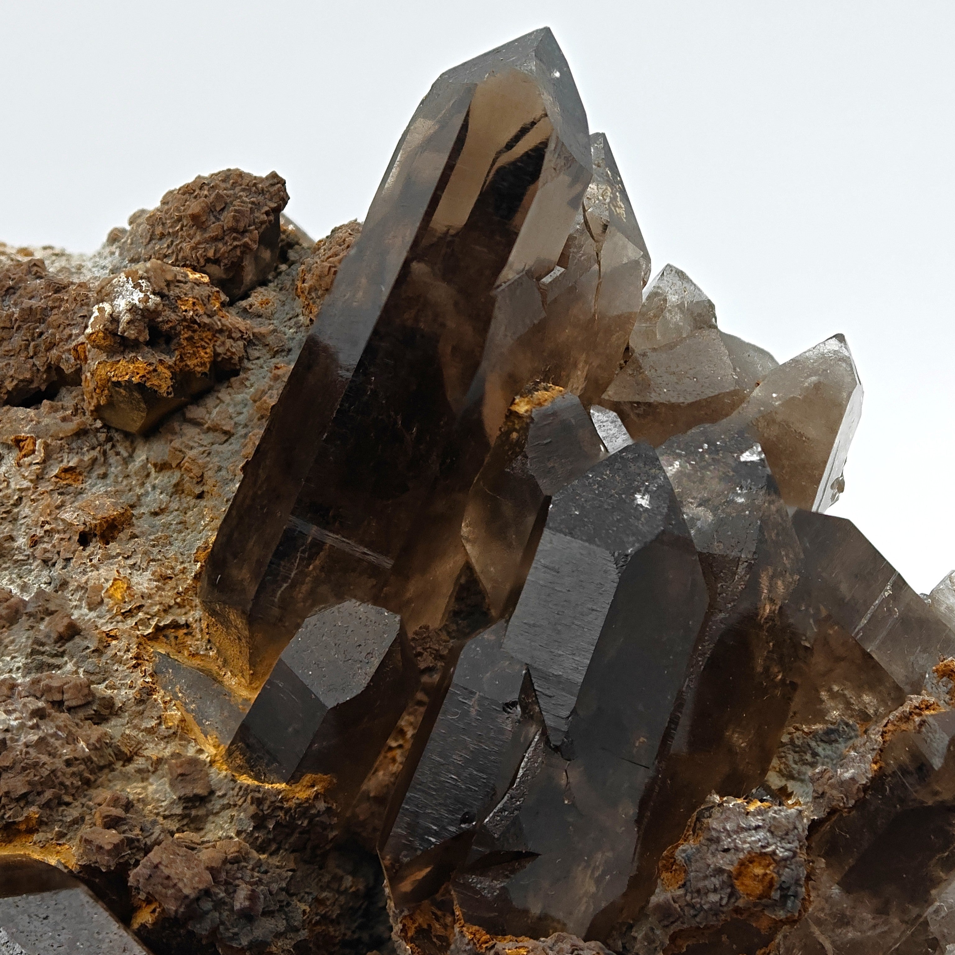 SMOKY QUARTZ – Alpine Cluster with Twisted Gwindel Crystal, Switzerland