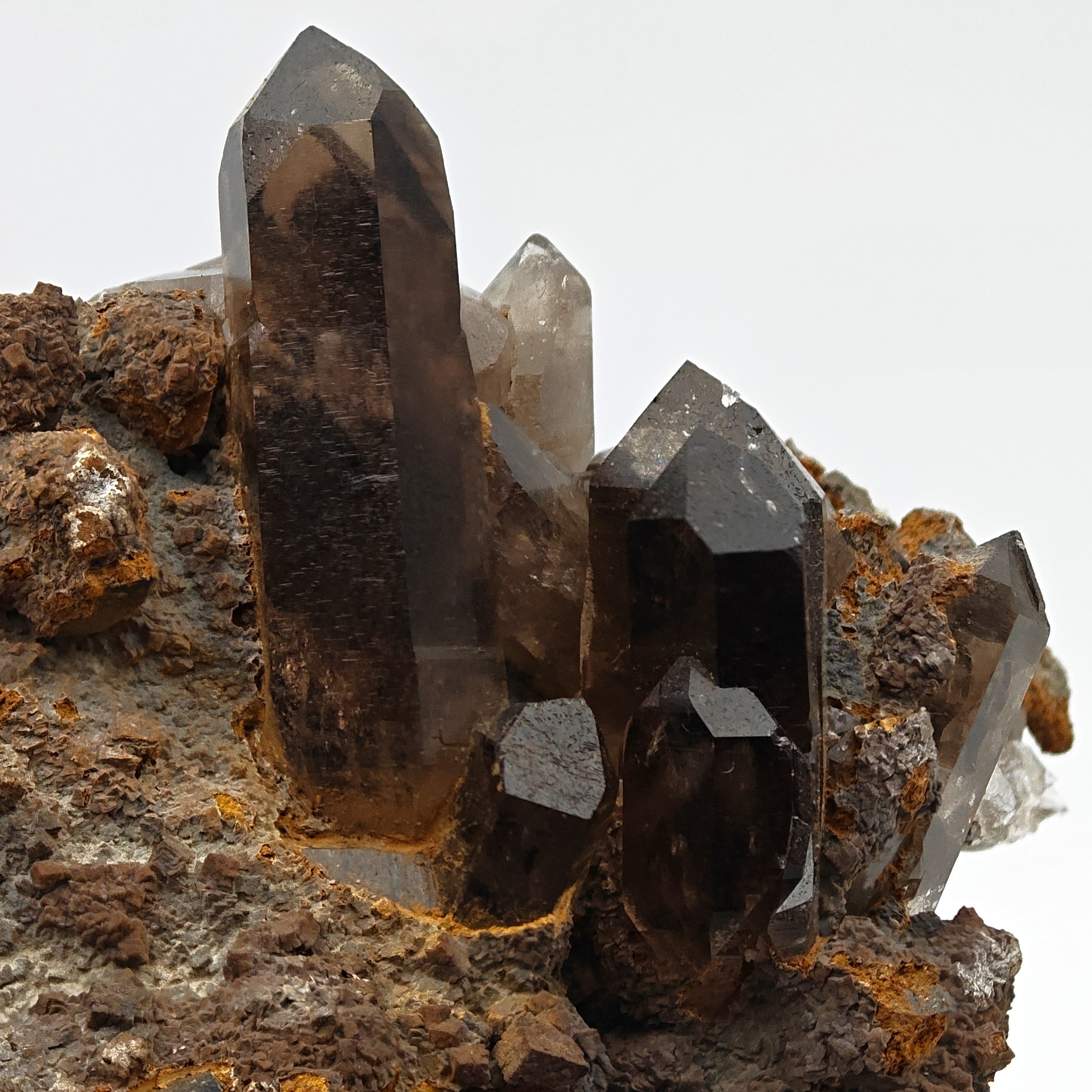 SMOKY QUARTZ – Alpine Cluster with Twisted Gwindel Crystal, Switzerland