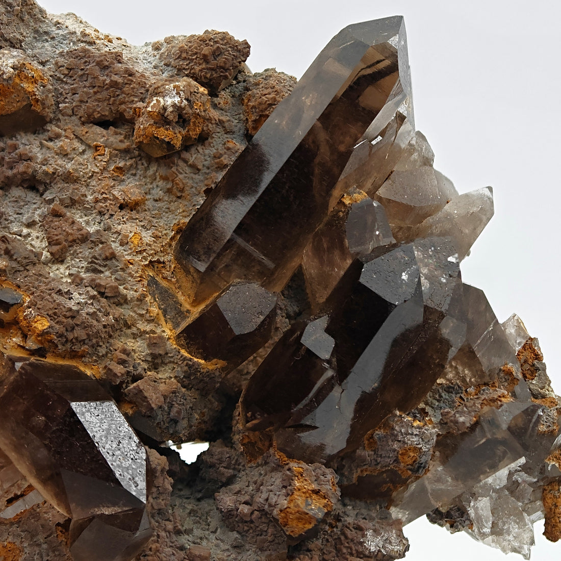 SMOKY QUARTZ – Alpine Cluster with Twisted Gwindel Crystal, Switzerland