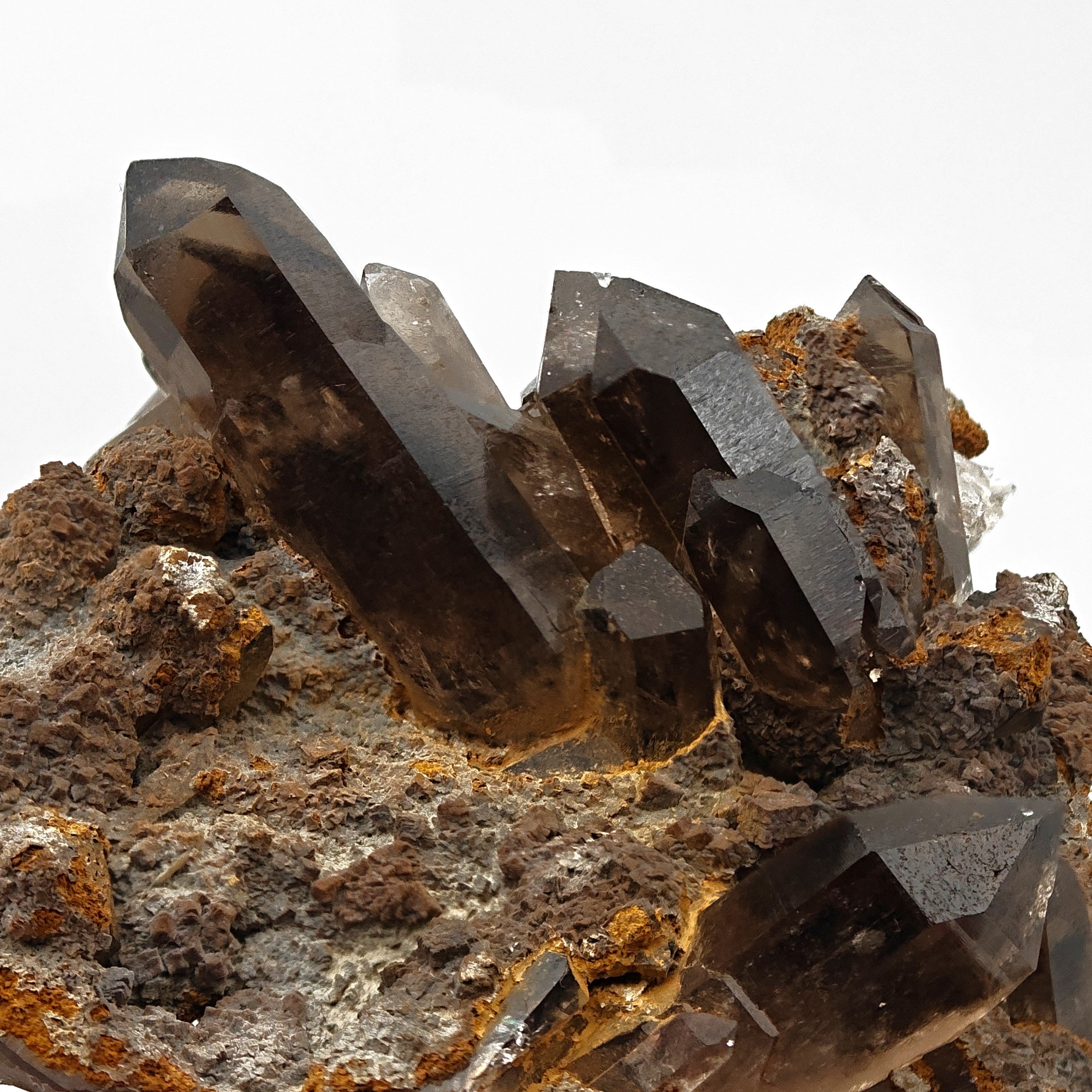 SMOKY QUARTZ – Alpine Cluster with Twisted Gwindel Crystal, Switzerland