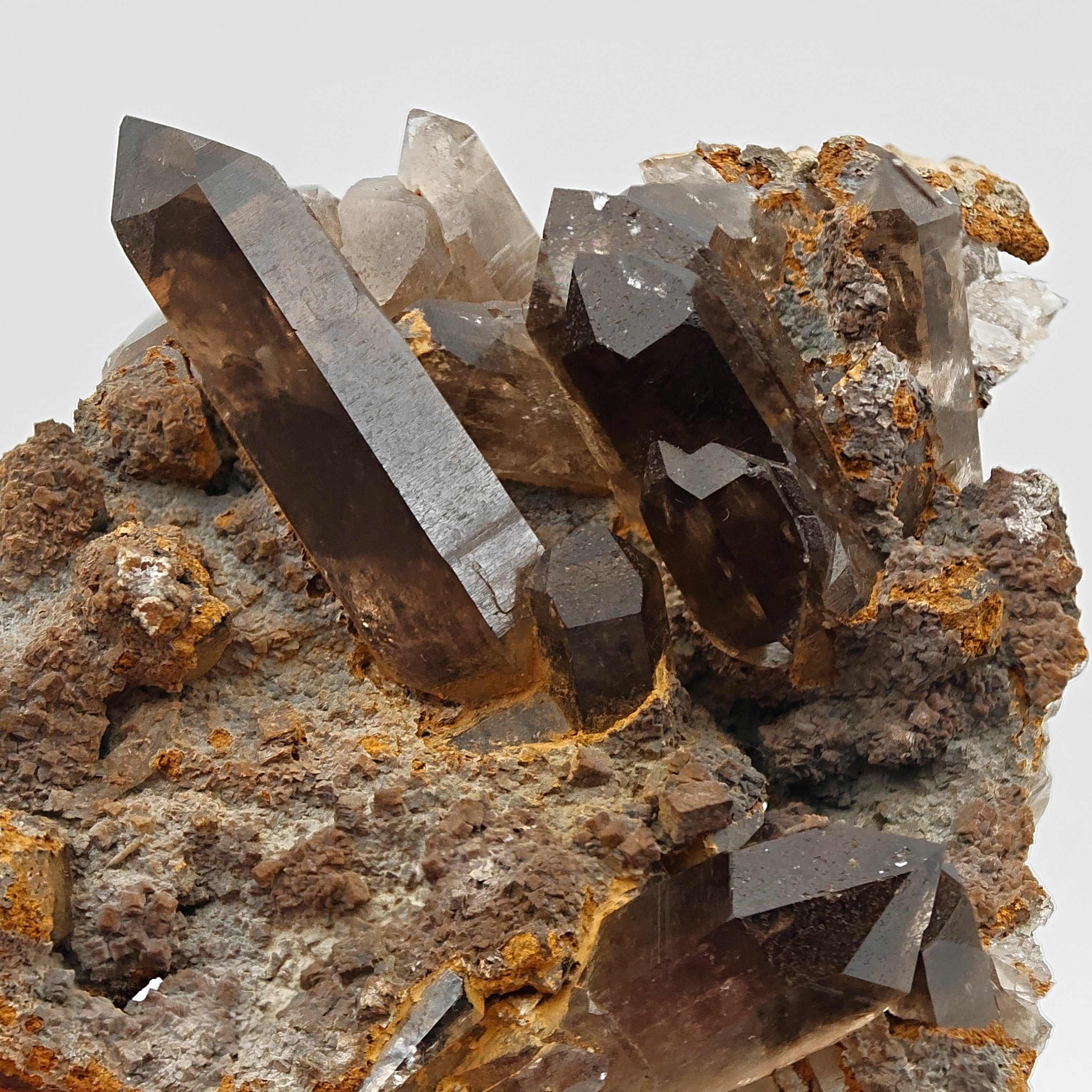 SMOKY QUARTZ – Alpine Cluster with Twisted Gwindel Crystal, Switzerland