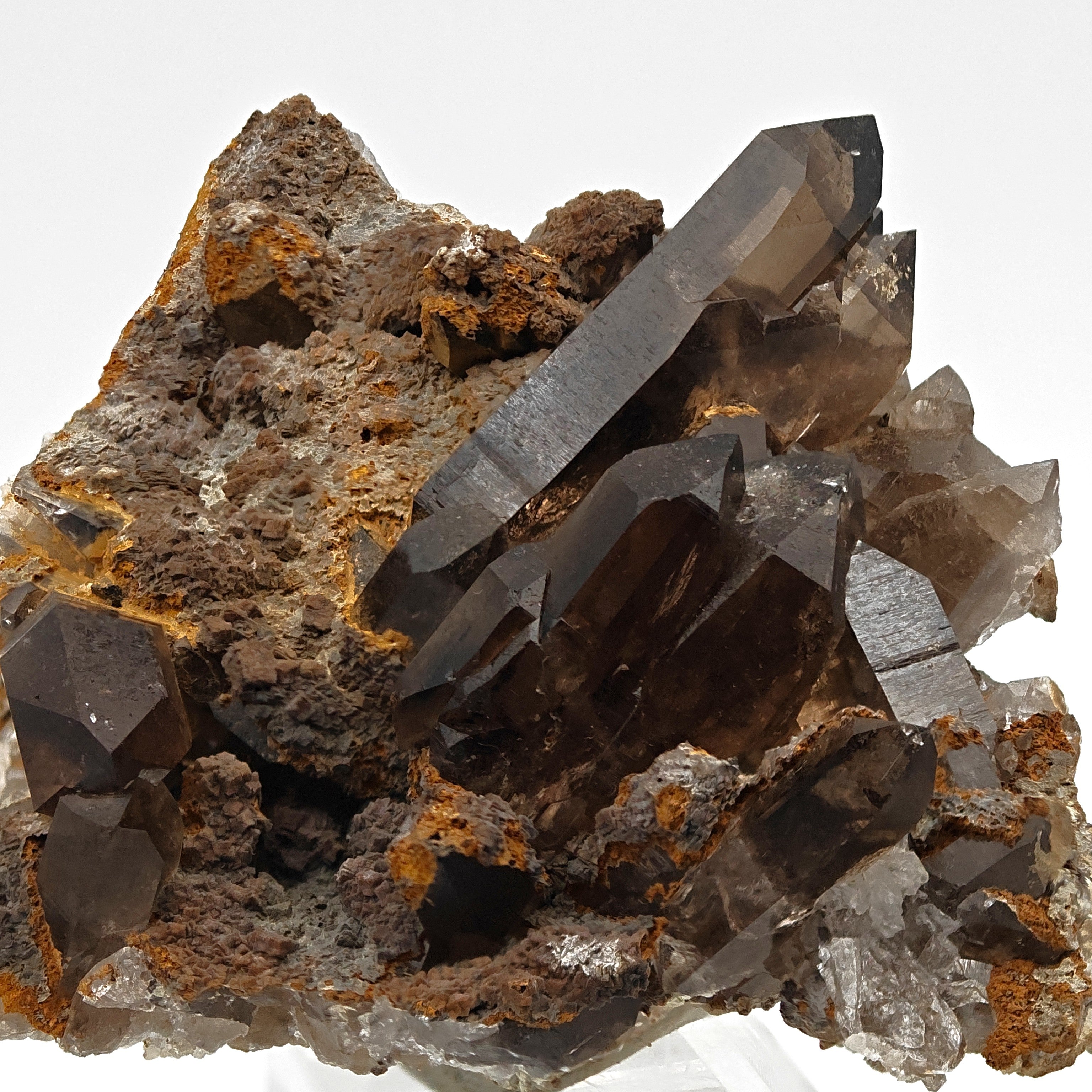 SMOKY QUARTZ – Alpine Cluster with Twisted Gwindel Crystal, Switzerland
