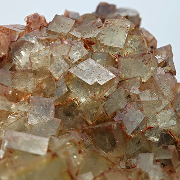 FLUORITE Cluster – Yellow-Green Cubic Crystals with Red Inclusions, Morocco