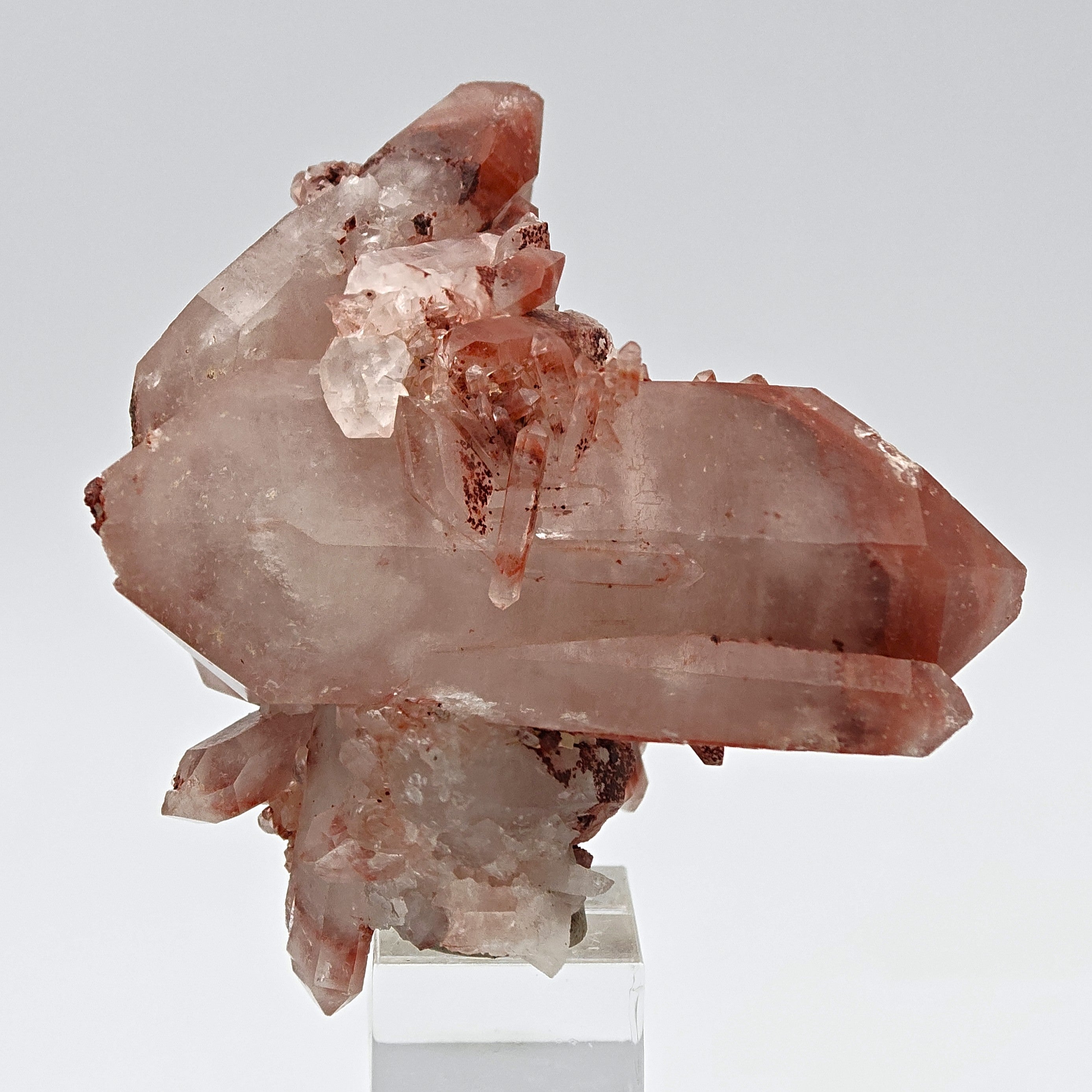 HEMATOID QUARTZ – Bicolor White & Red Floater Crystals, South Africa