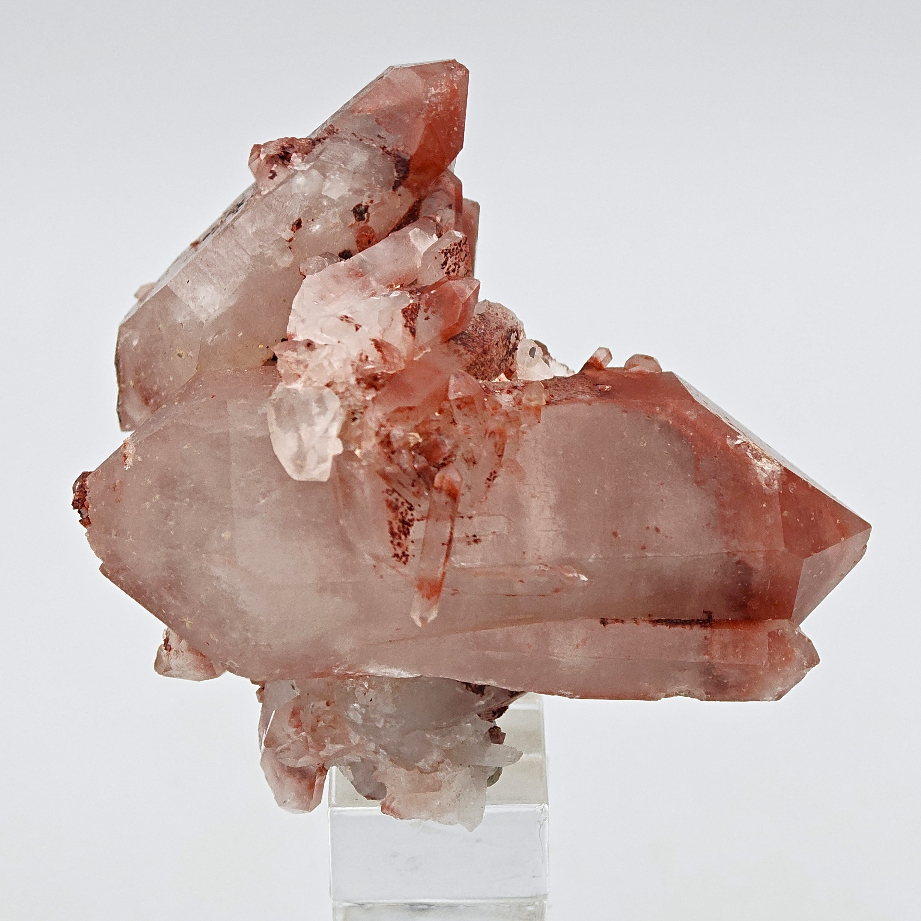 HEMATOID QUARTZ – Bicolor White & Red Floater Crystals, South Africa