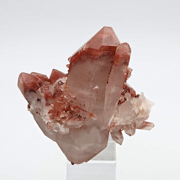 HEMATOID QUARTZ – Bicolor White & Red Floater Crystals, South Africa
