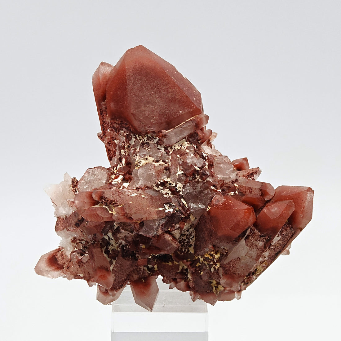 HEMATOID QUARTZ – Bicolor White & Red Floater Crystals, South Africa