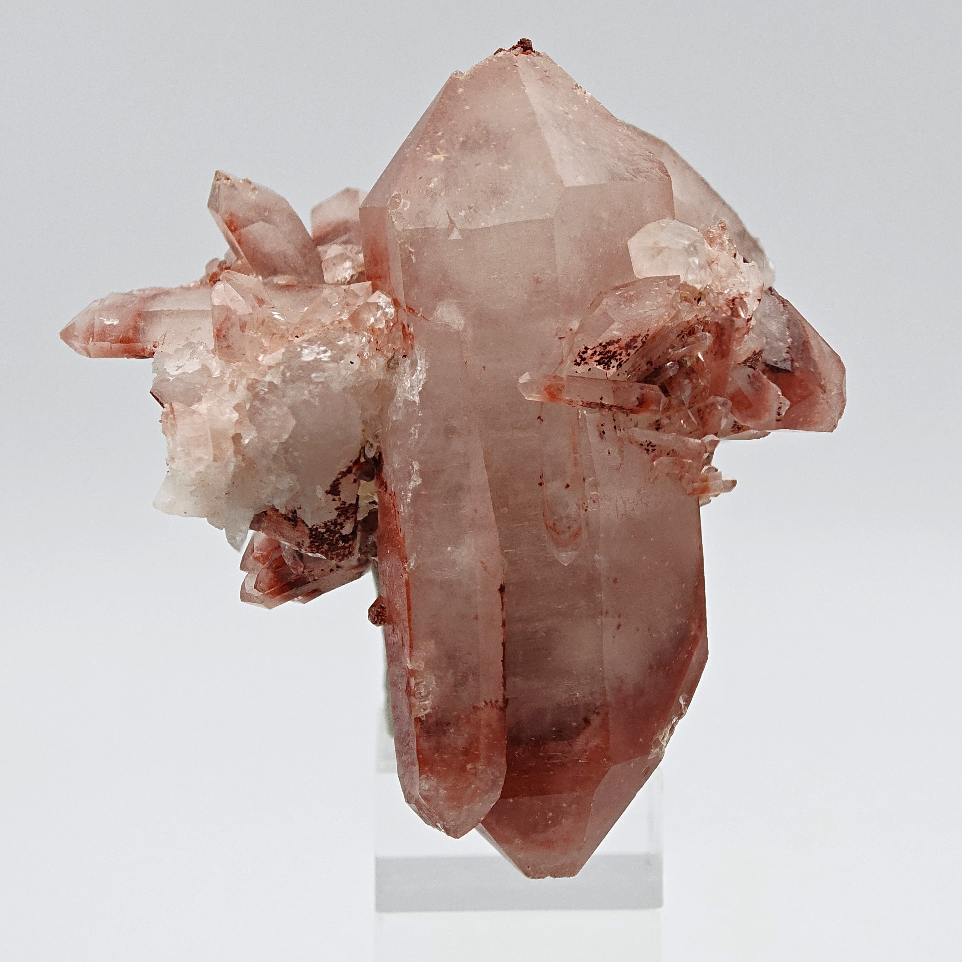 HEMATOID QUARTZ – Bicolor White & Red Floater Crystals, South Africa