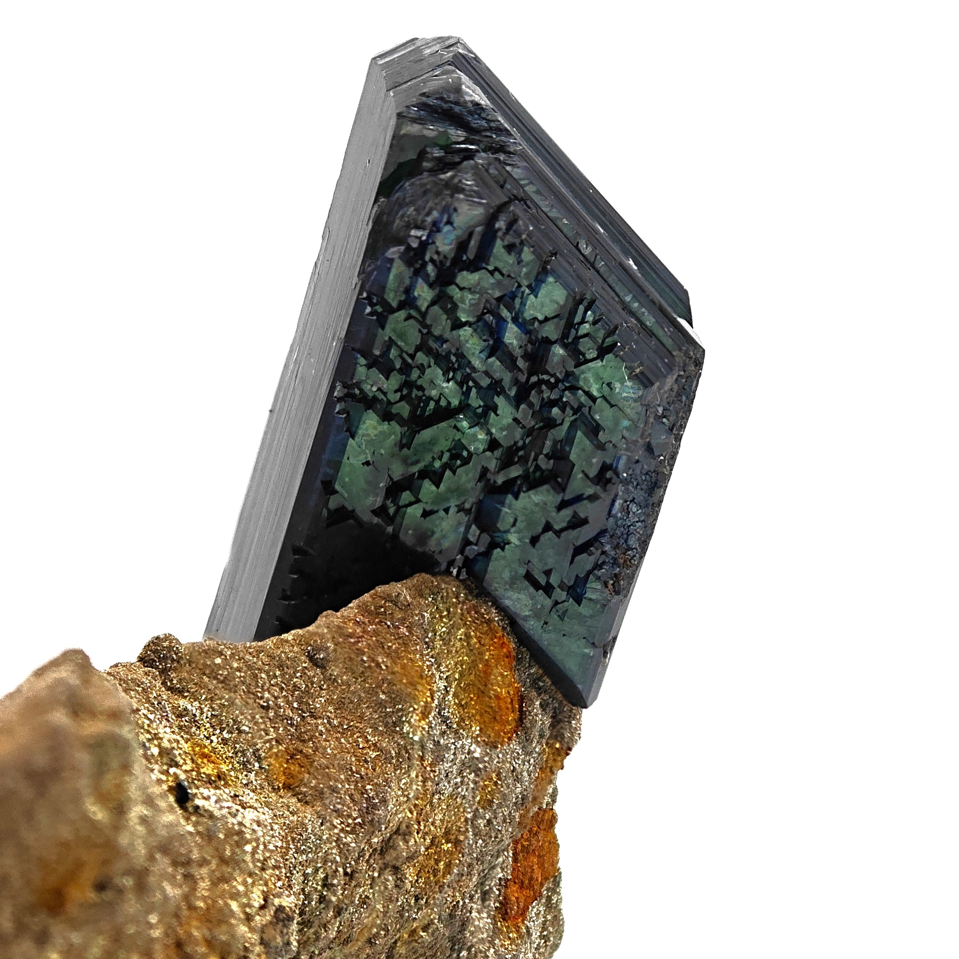 VIVIANITE – Large Doubly Terminated Green-Blue Crystal, Morococala Mine, Bolivia