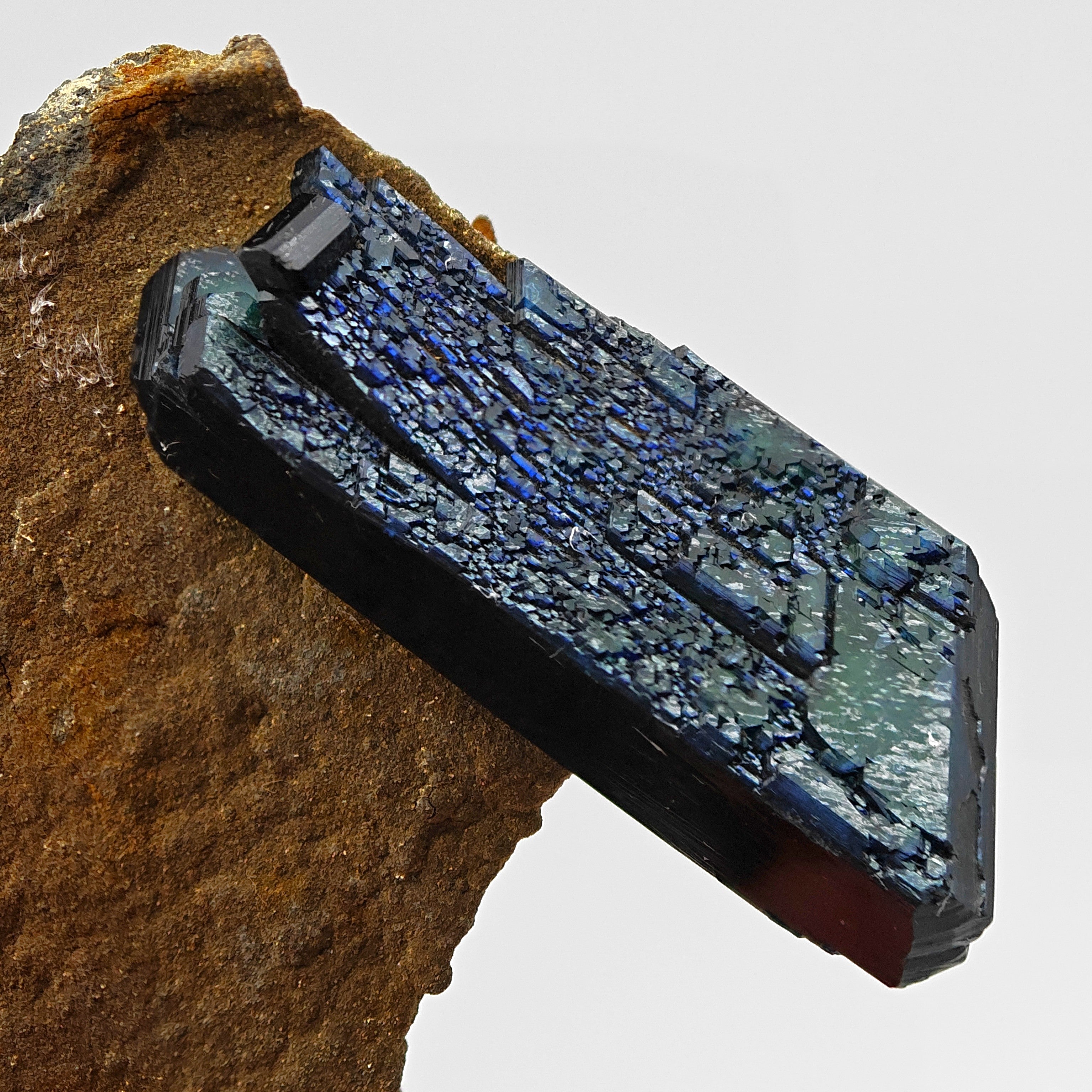 VIVIANITE – Large Doubly Terminated Green-Blue Crystal, Morococala Mine, Bolivia