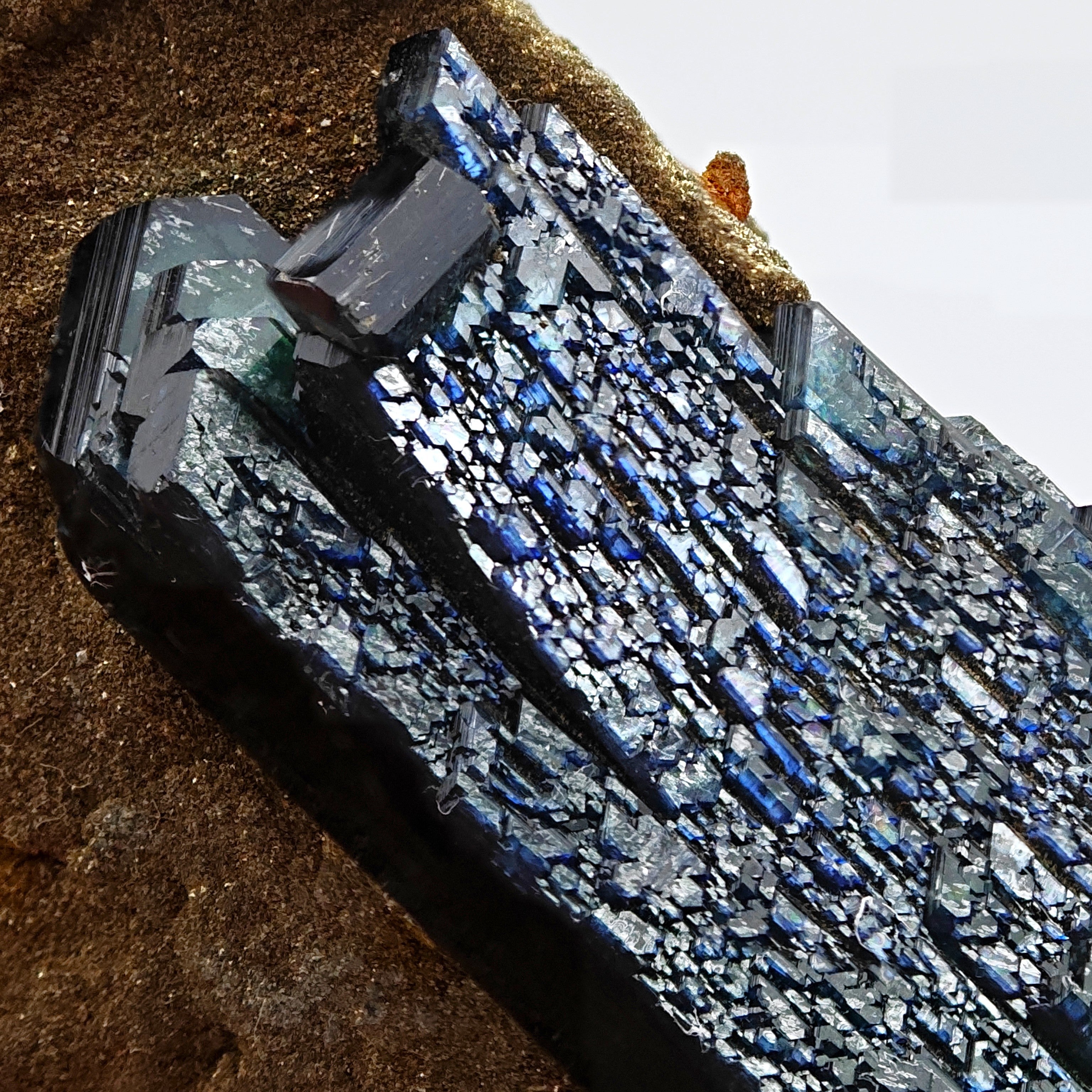 VIVIANITE – Large Doubly Terminated Green-Blue Crystal, Morococala Mine, Bolivia