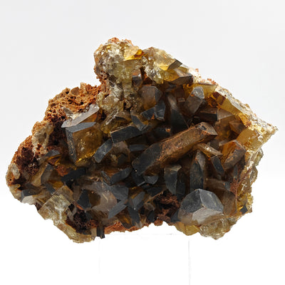 Baryte crystal cluster on matrix showing double-terminated crystal, Sardinia
