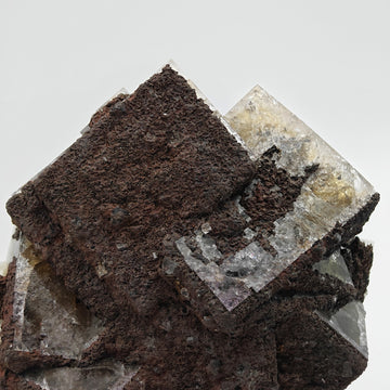 FLUORITE – Large Crossed Yellow & Violet Crystals, Greenlaws Mine, Weardale, UK