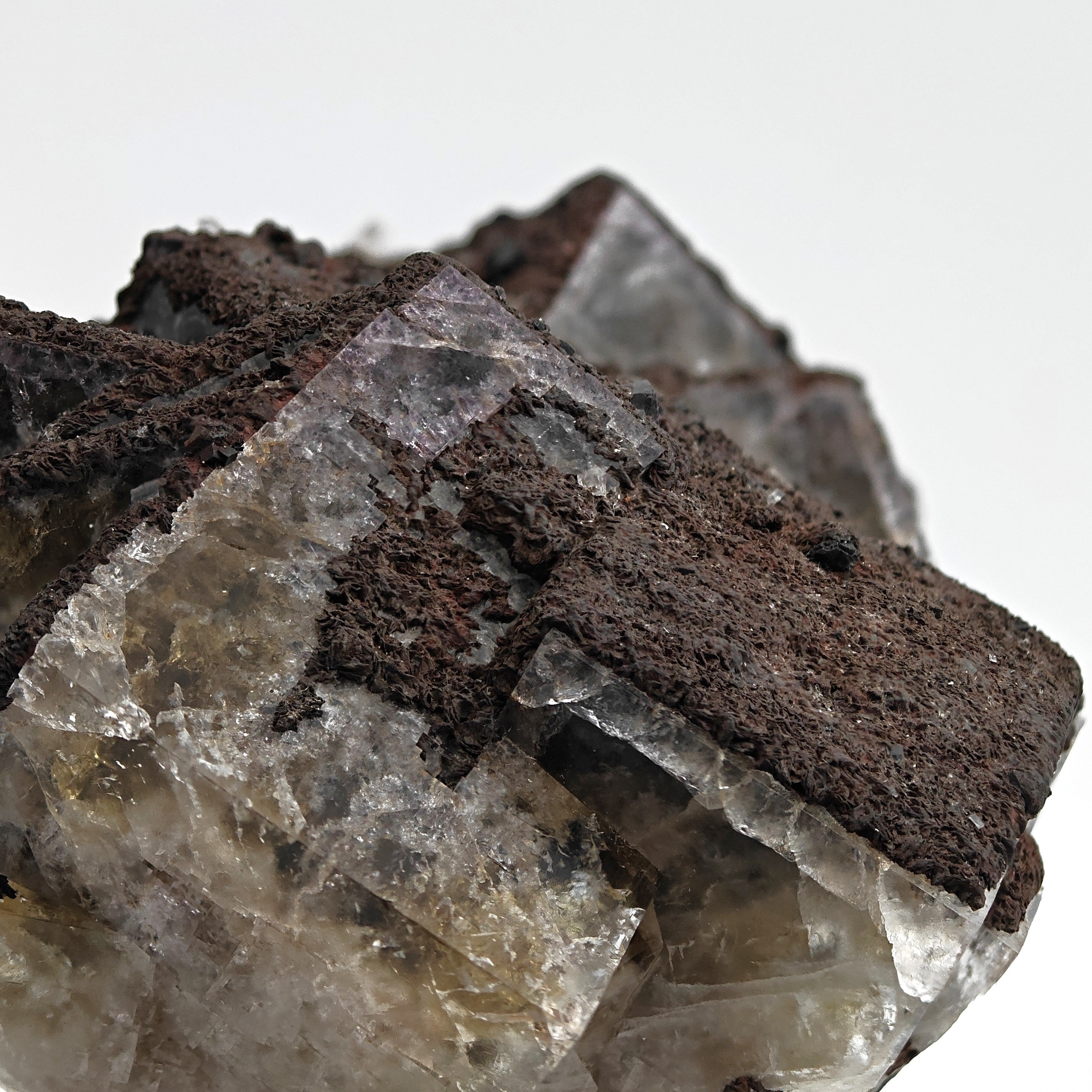 FLUORITE – Large Crossed Yellow & Violet Crystals, Greenlaws Mine, Weardale, UK