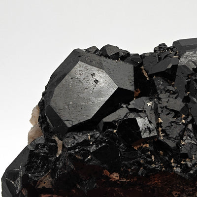 Detail of dodecahedral Uvite tourmaline crystal on matrix, New York