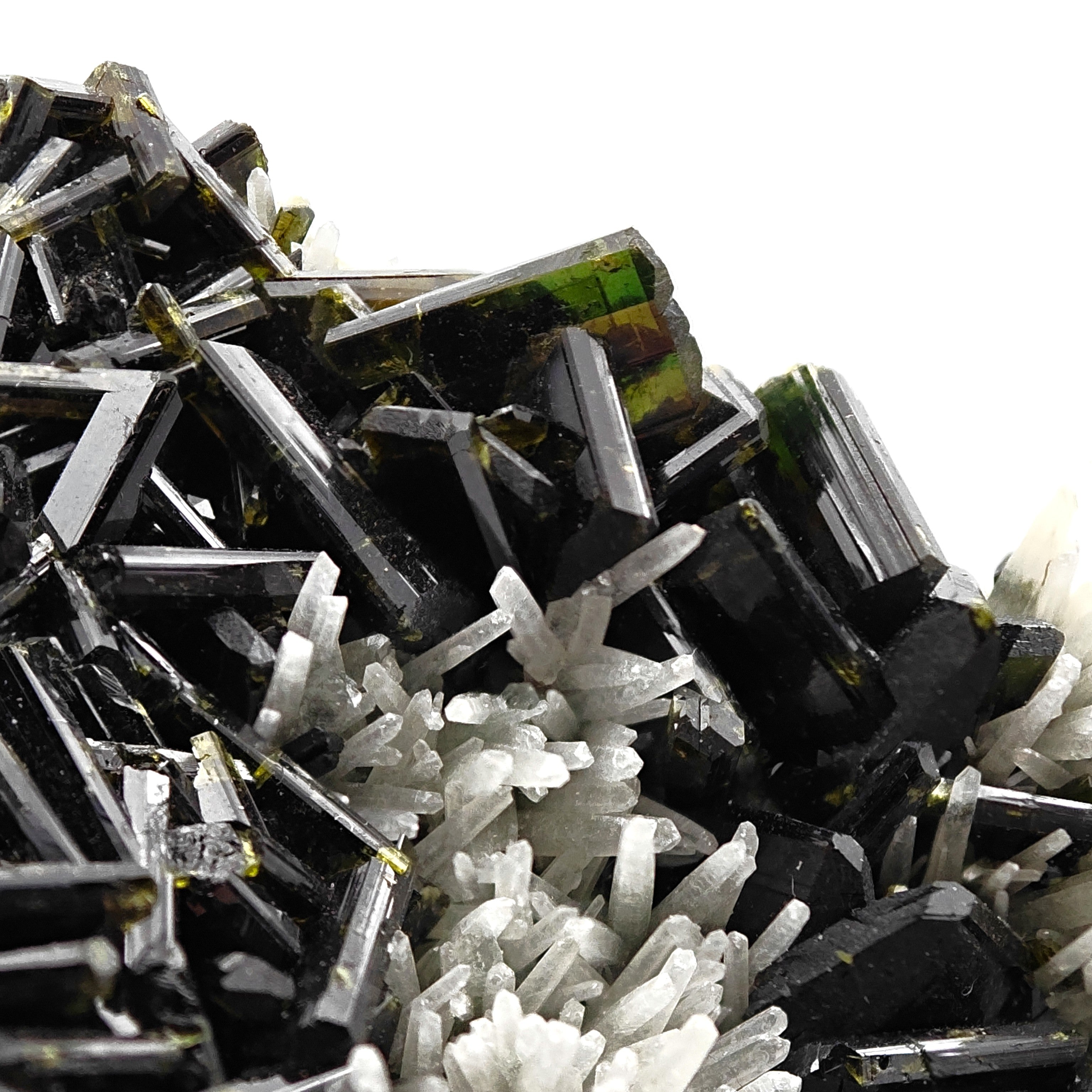 EPIDOTE & PRASE QUARTZ – Shiny Green Crystals from Khowrin Mountain, Iran