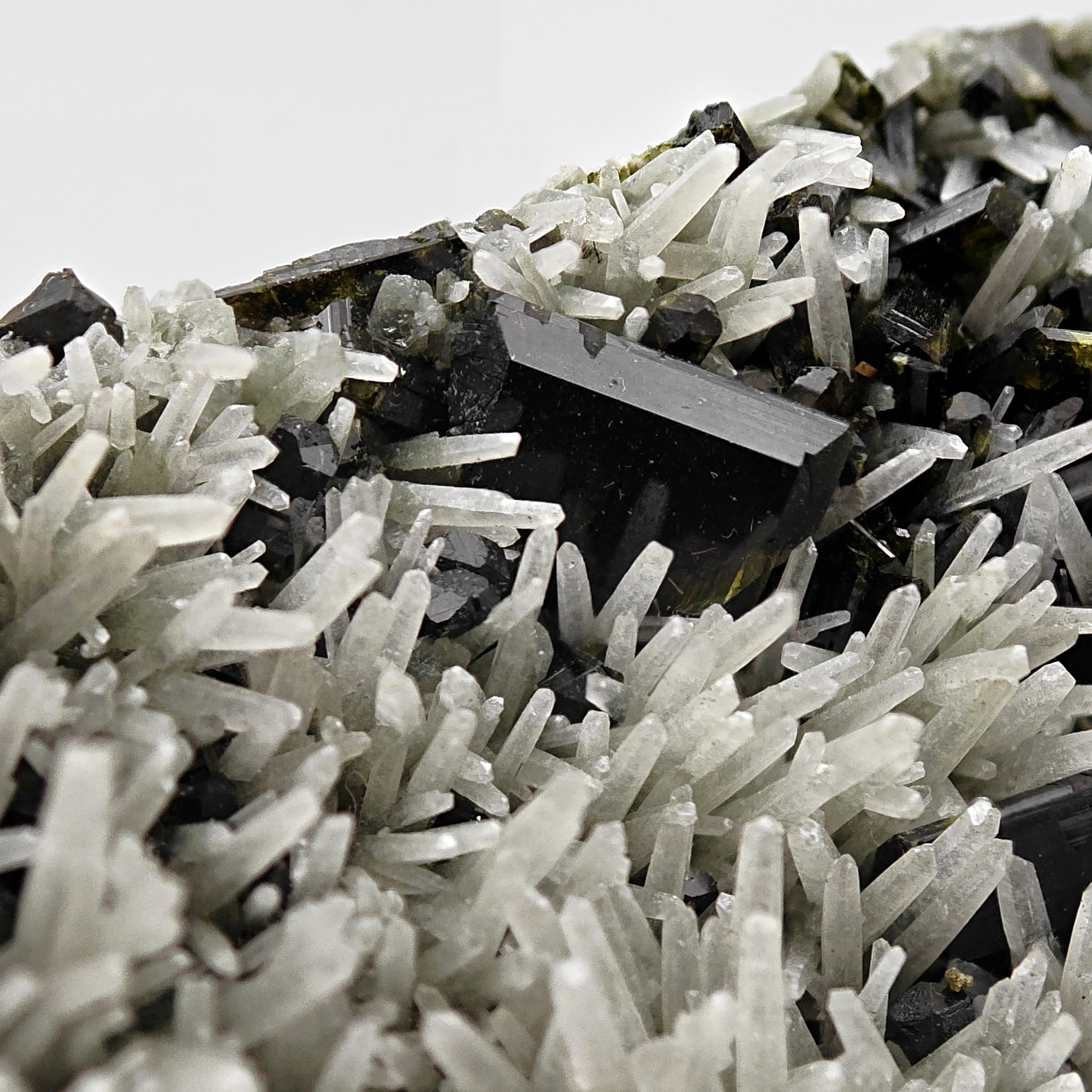EPIDOTE & PRASE QUARTZ – Shiny Green Crystals from Khowrin Mountain, Iran