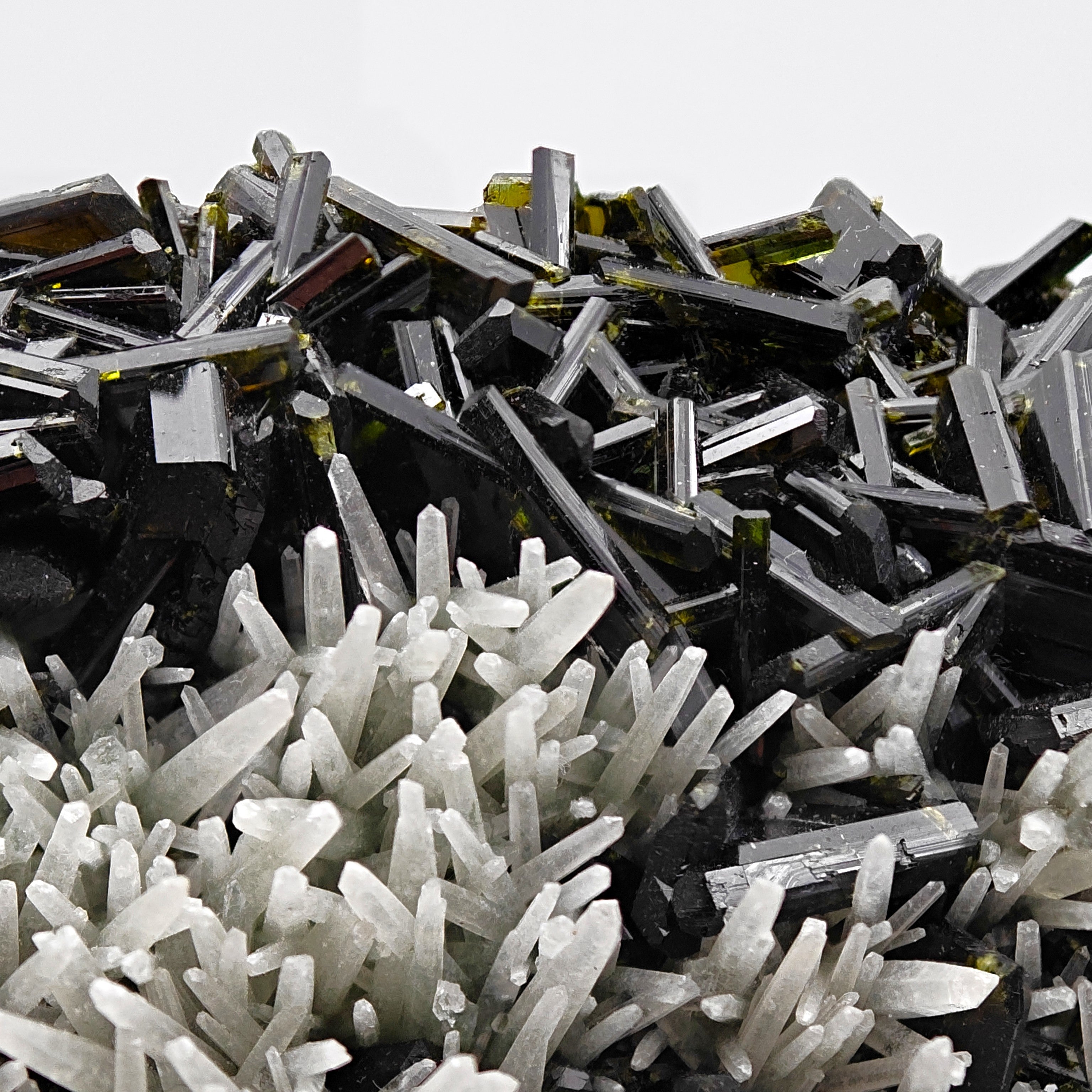 EPIDOTE & PRASE QUARTZ – Shiny Green Crystals from Khowrin Mountain, Iran