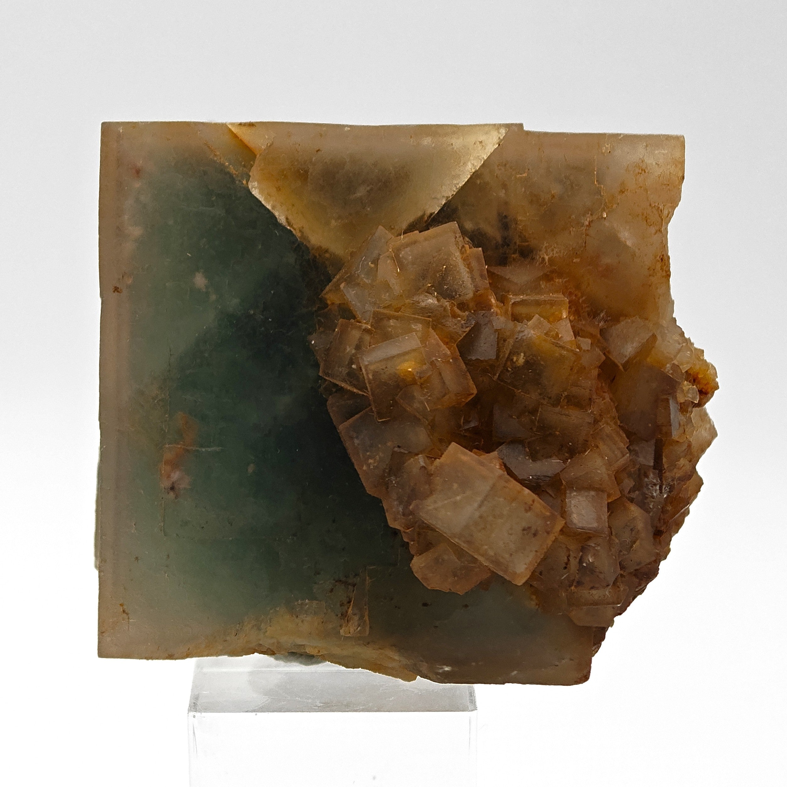 FLUORITE – Rare Bicolor Aqua-Green Crystal with Twins, Sicily, Italy