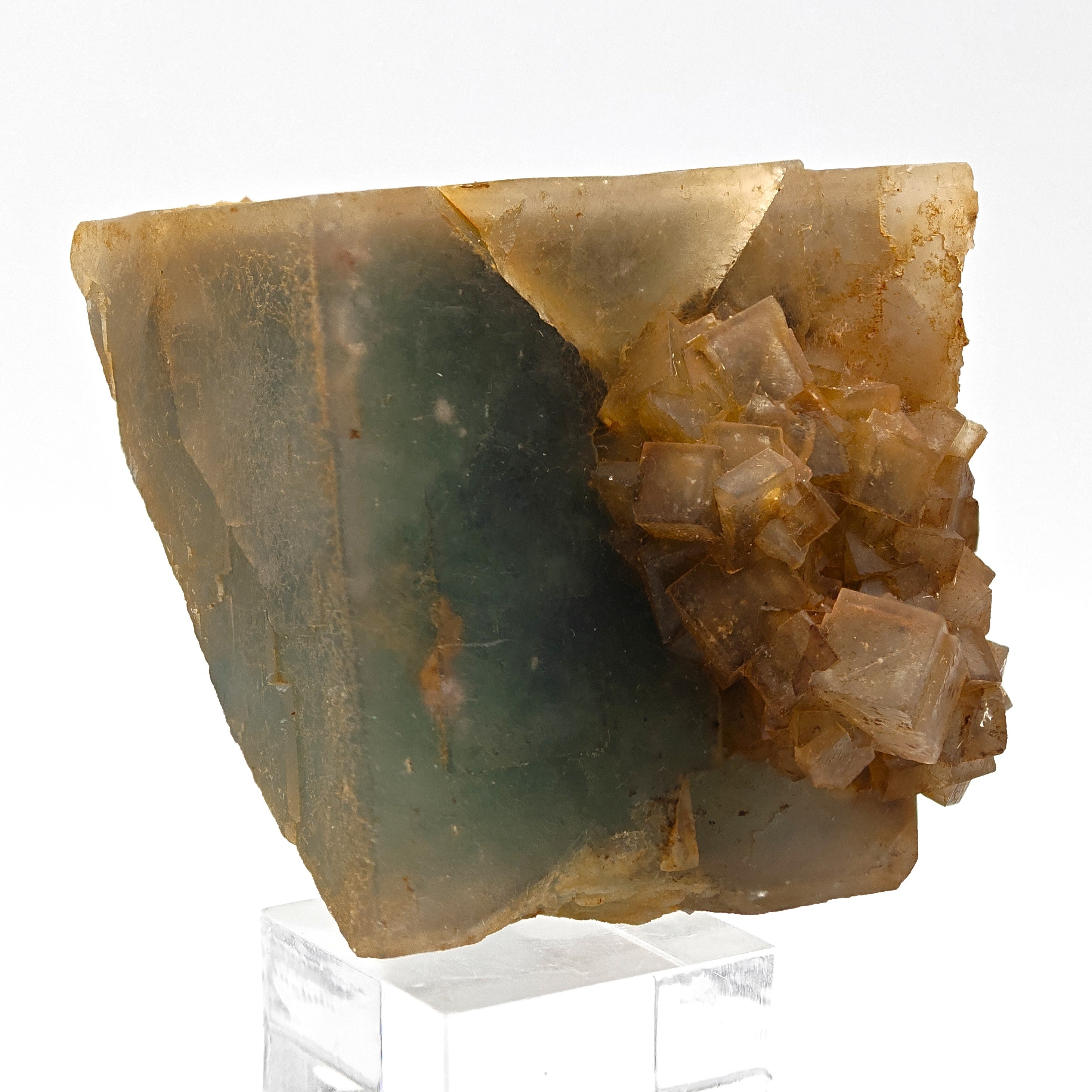 FLUORITE – Rare Bicolor Aqua-Green Crystal with Twins, Sicily, Italy