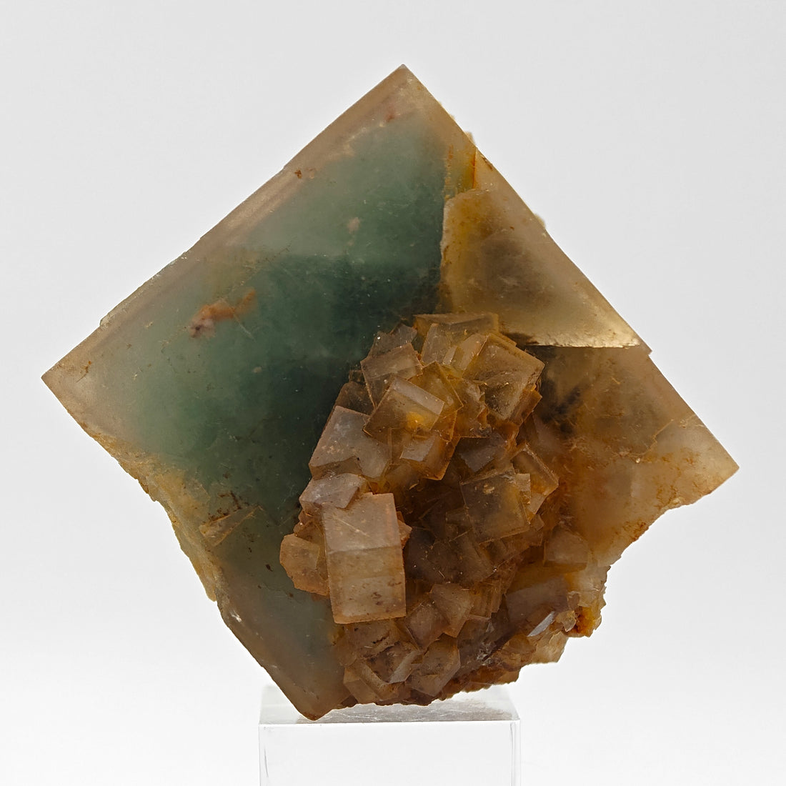 FLUORITE – Rare Bicolor Aqua-Green Crystal with Twins, Sicily, Italy