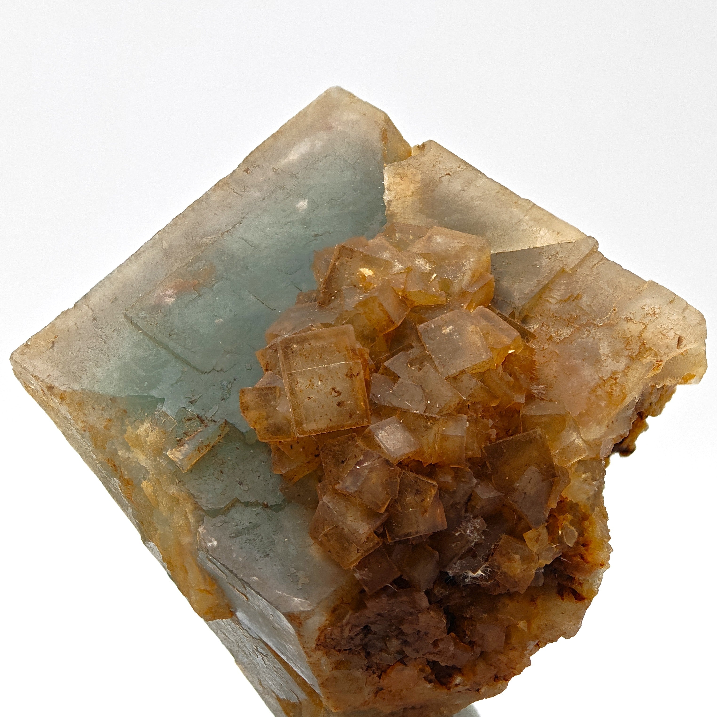 FLUORITE – Rare Bicolor Aqua-Green Crystal with Twins, Sicily, Italy