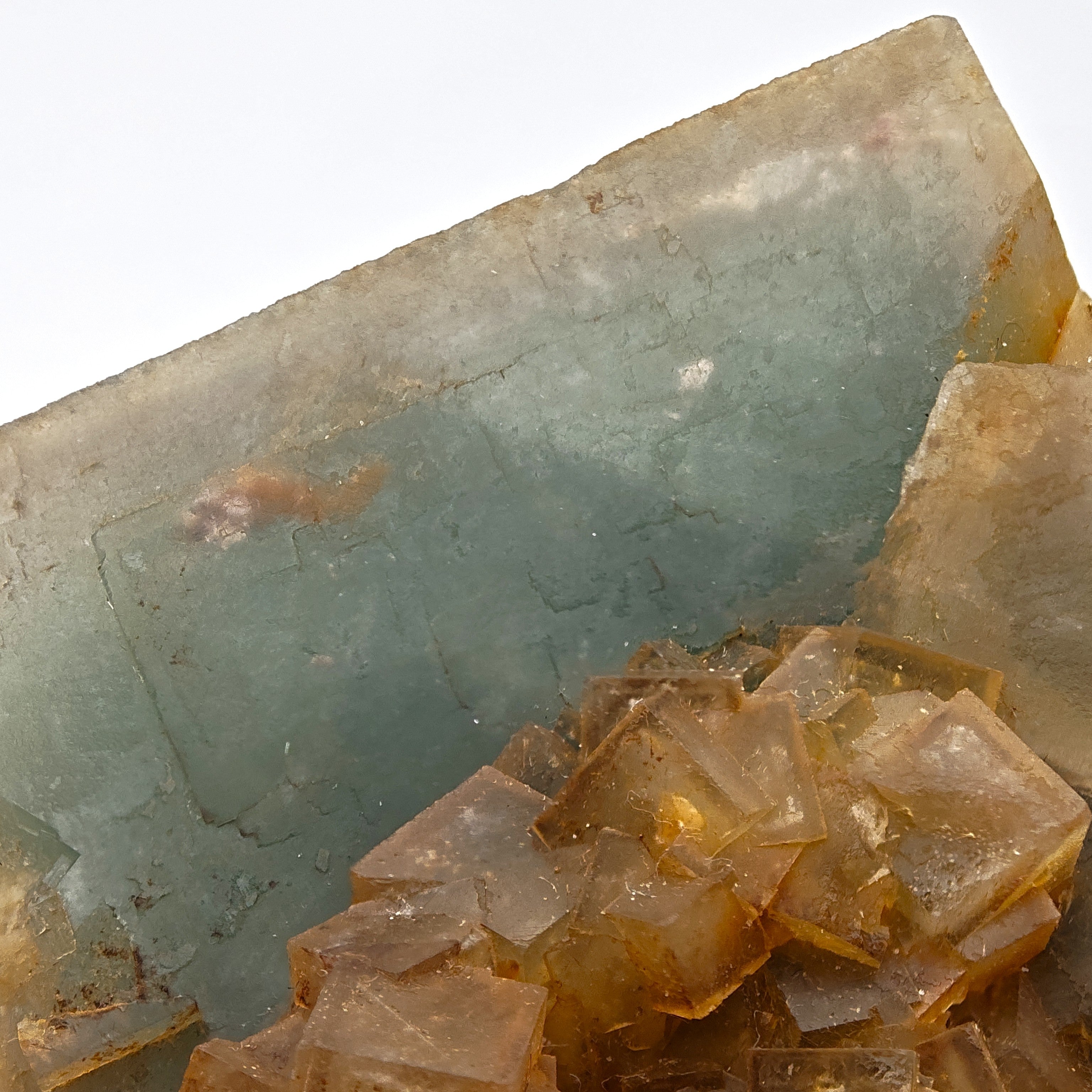 FLUORITE – Rare Bicolor Aqua-Green Crystal with Twins, Sicily, Italy