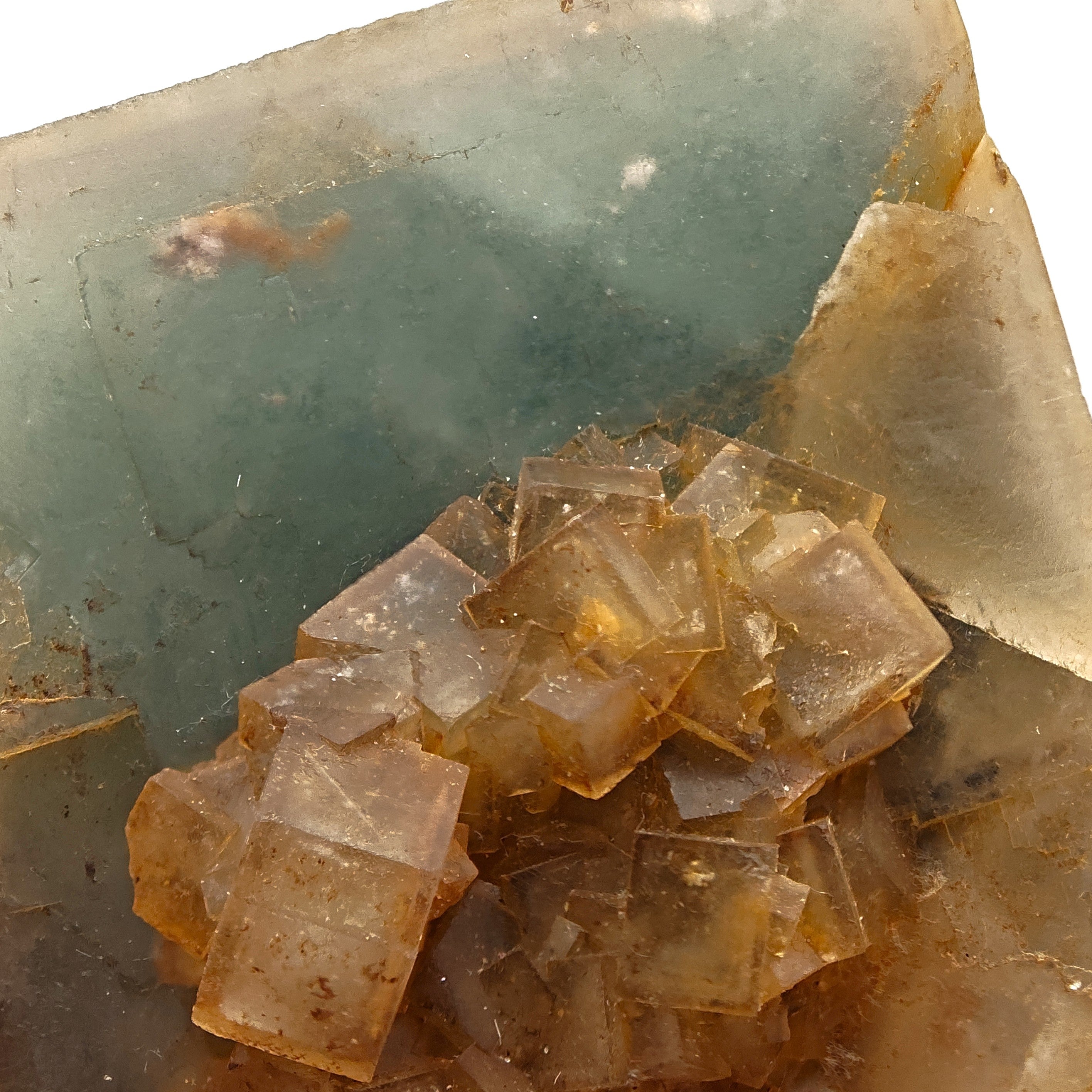 FLUORITE – Rare Bicolor Aqua-Green Crystal with Twins, Sicily, Italy