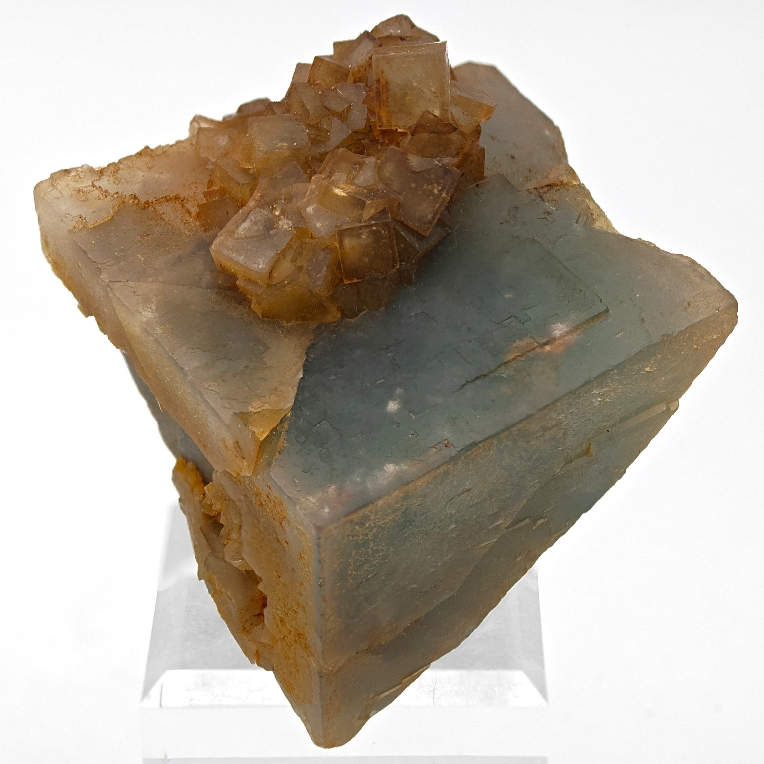 FLUORITE – Rare Bicolor Aqua-Green Crystal with Twins, Sicily, Italy