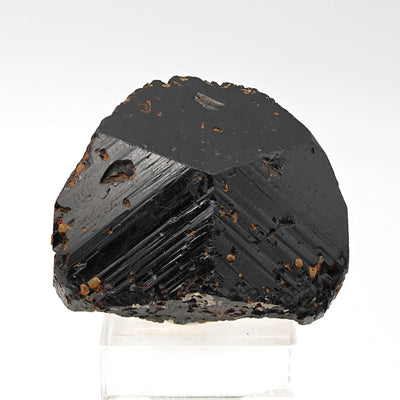 Uvite tourmaline crystal displaying striated prism faces and matrix contacts, Bahia