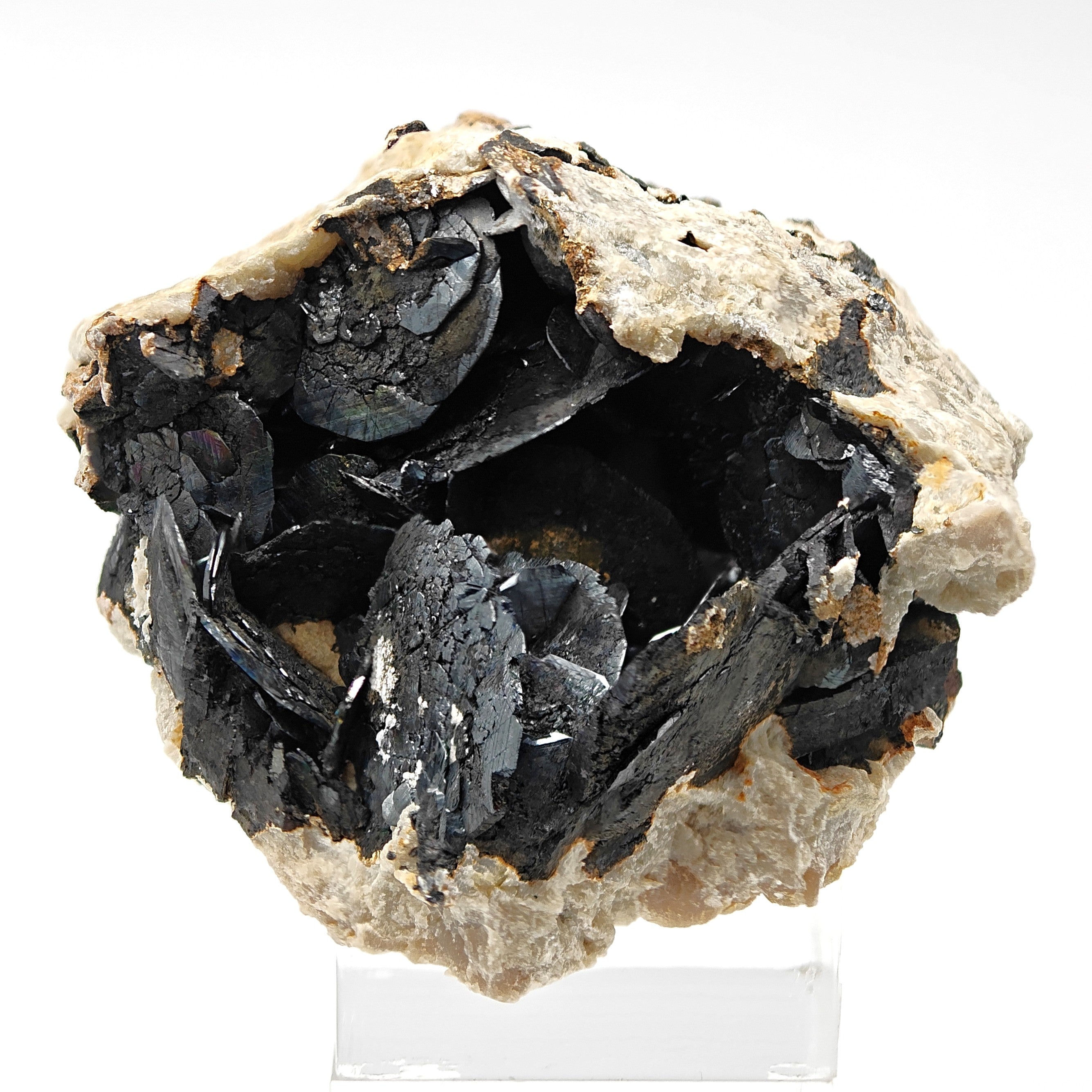 HEMATITE with MAGNETITE – Rare Lustrous Crystals on Talc, Sardinia, Italy
