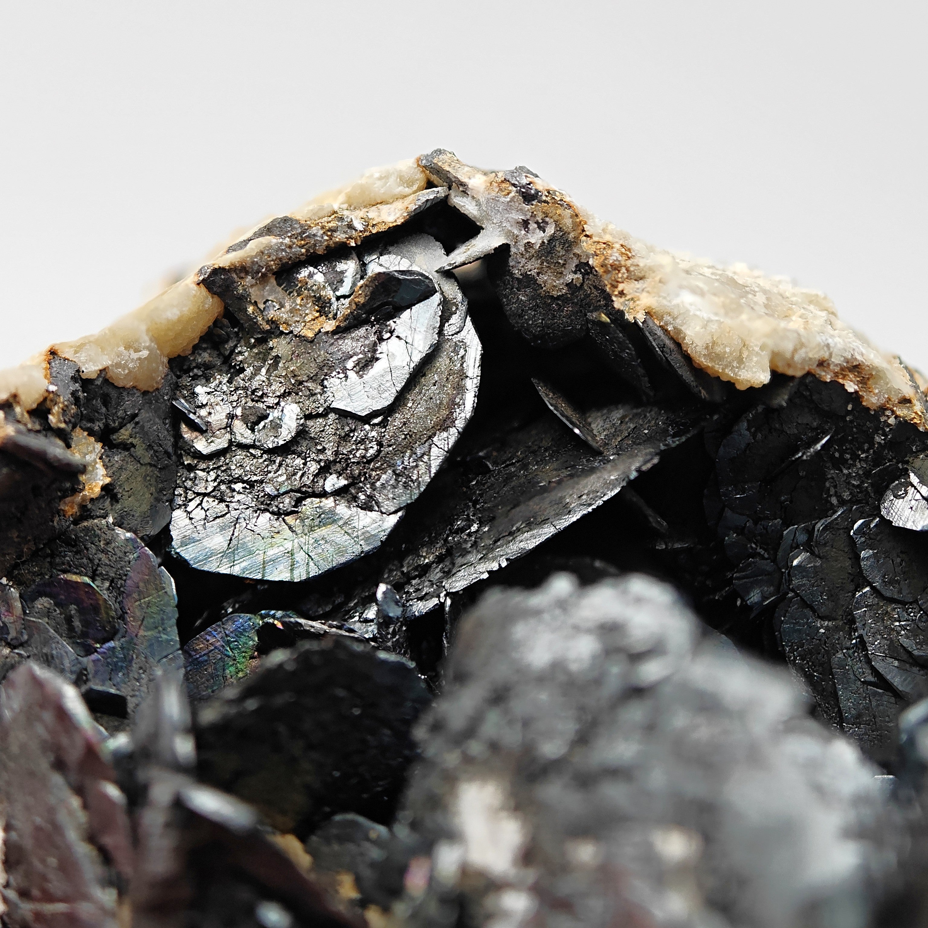 HEMATITE with MAGNETITE – Rare Lustrous Crystals on Talc, Sardinia, Italy