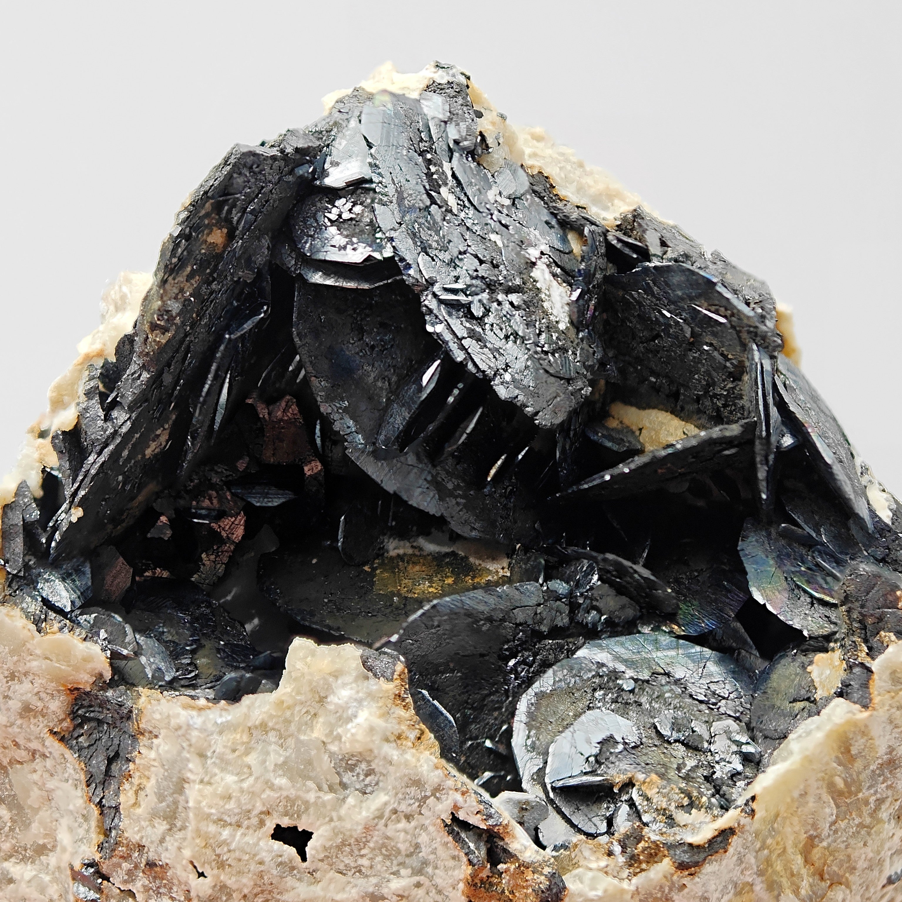 HEMATITE with MAGNETITE – Rare Lustrous Crystals on Talc, Sardinia, Italy
