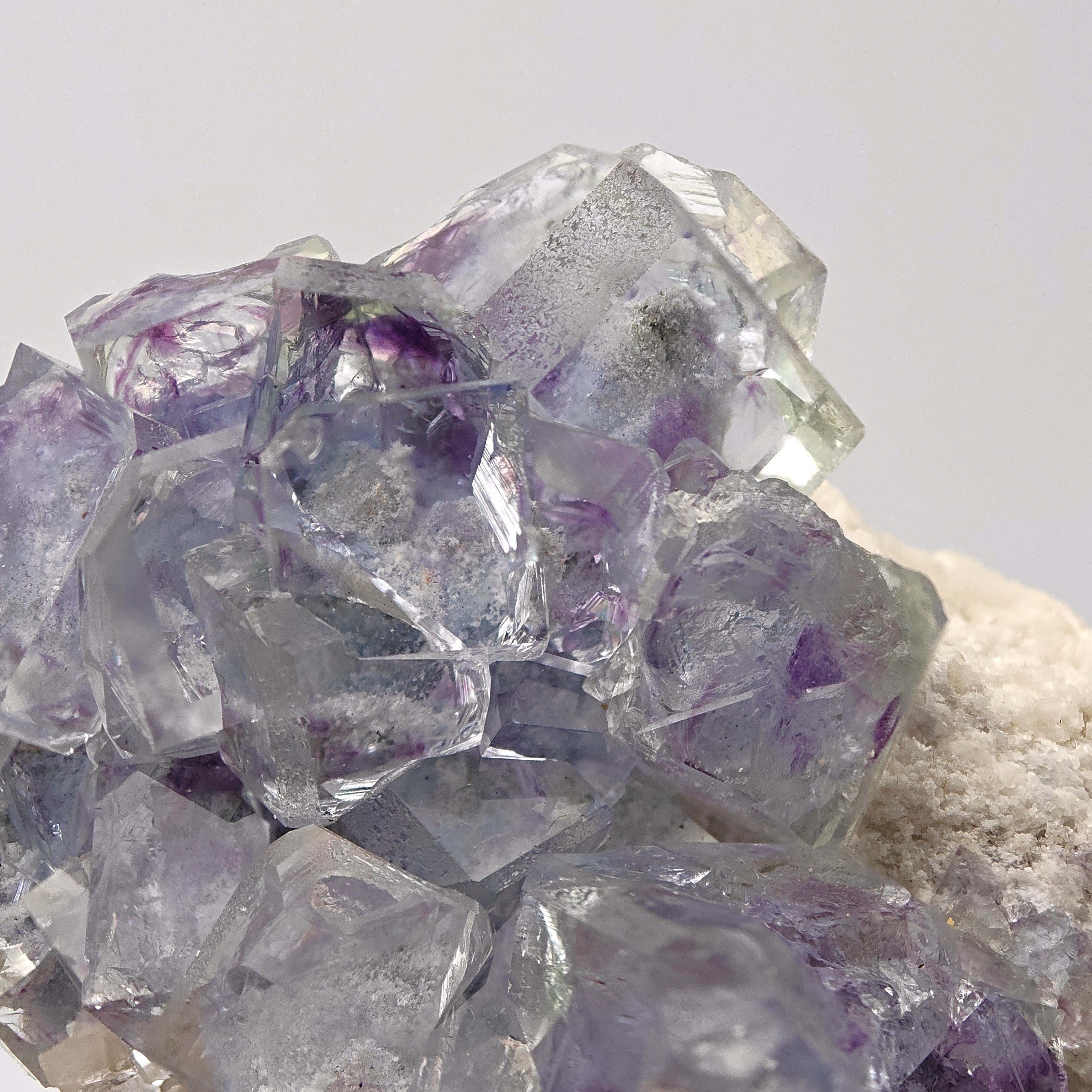 FLUORITE – Transparent Crystals with Purple & Blue Cloud Inclusions, Shangbao Mine, China