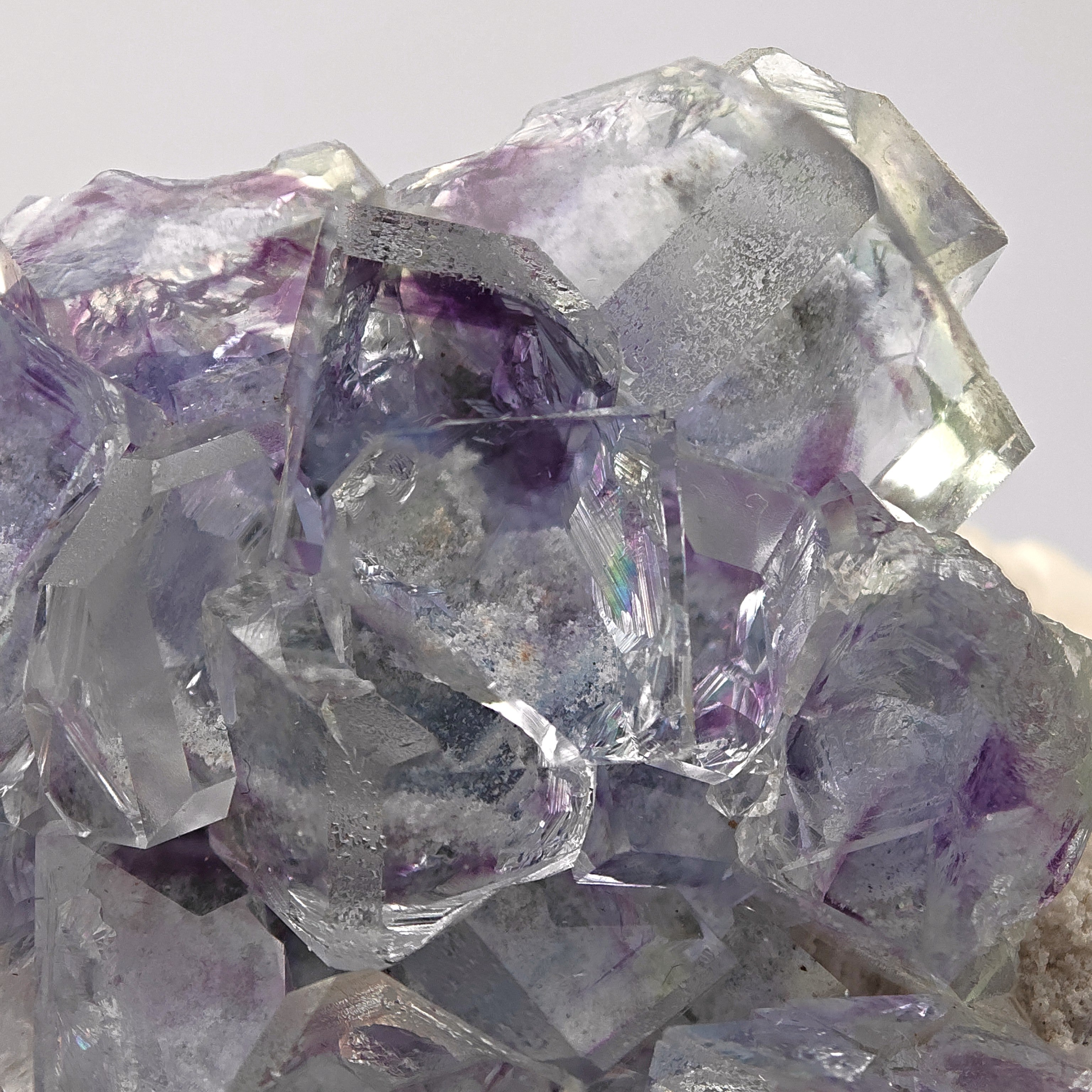 FLUORITE – Transparent Crystals with Purple & Blue Cloud Inclusions, Shangbao Mine, China