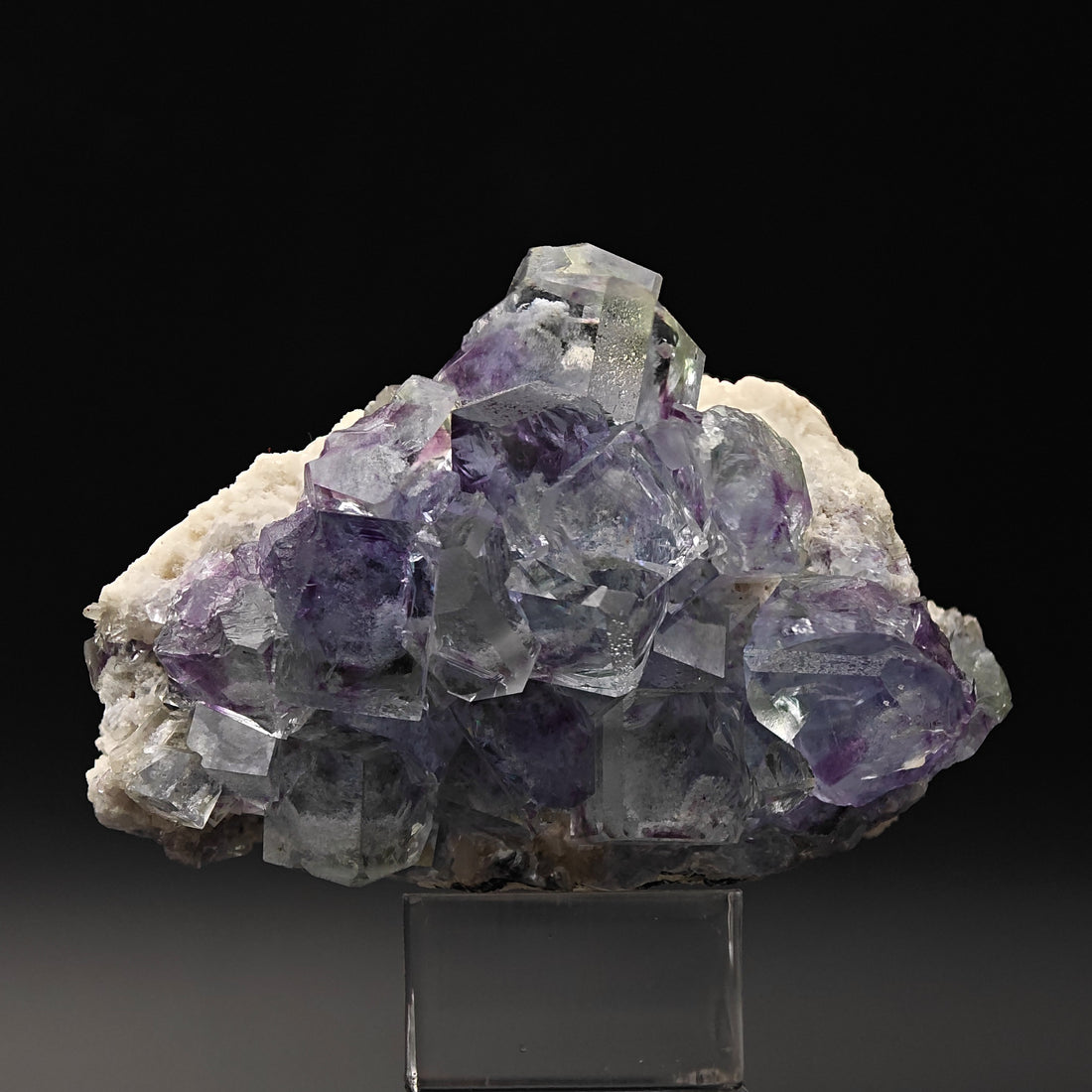 FLUORITE – Transparent Crystals with Purple & Blue Cloud Inclusions, Shangbao Mine, China