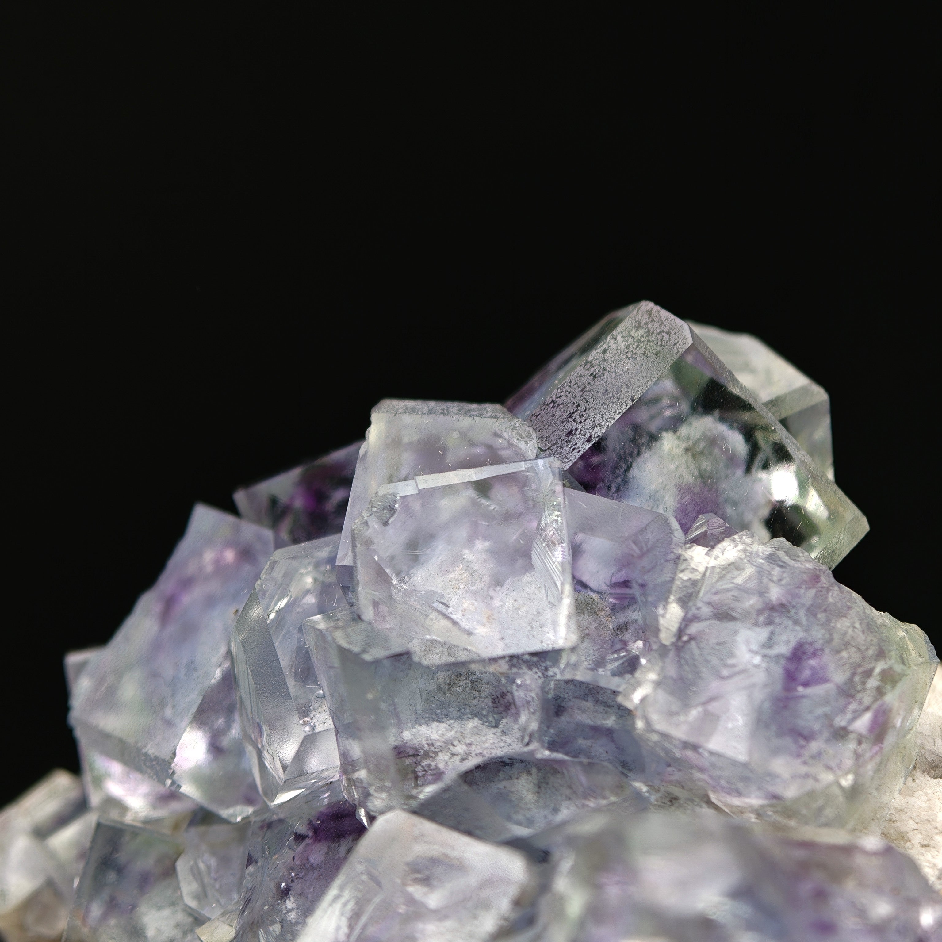 FLUORITE – Transparent Crystals with Purple & Blue Cloud Inclusions, Shangbao Mine, China