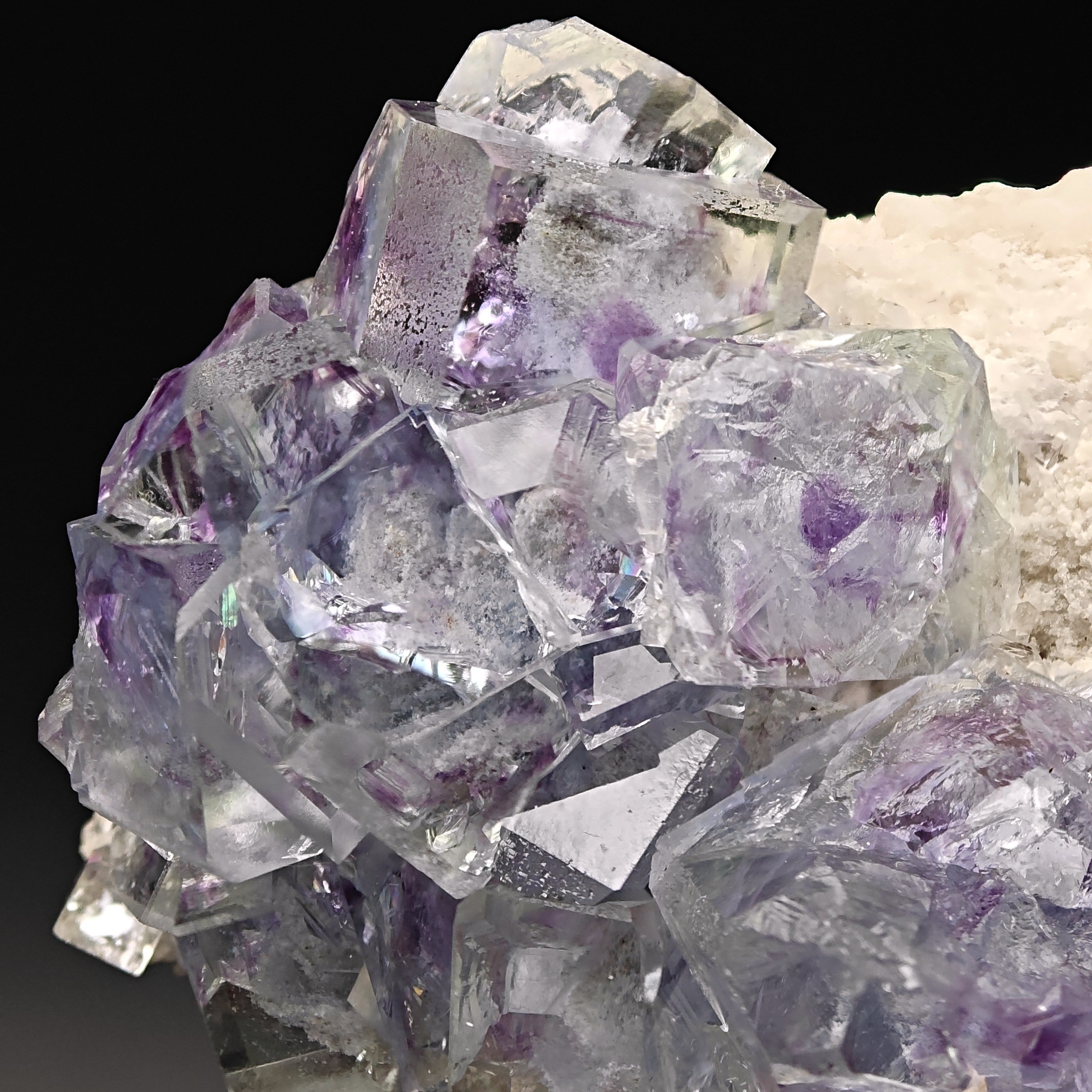 FLUORITE – Transparent Crystals with Purple & Blue Cloud Inclusions, Shangbao Mine, China