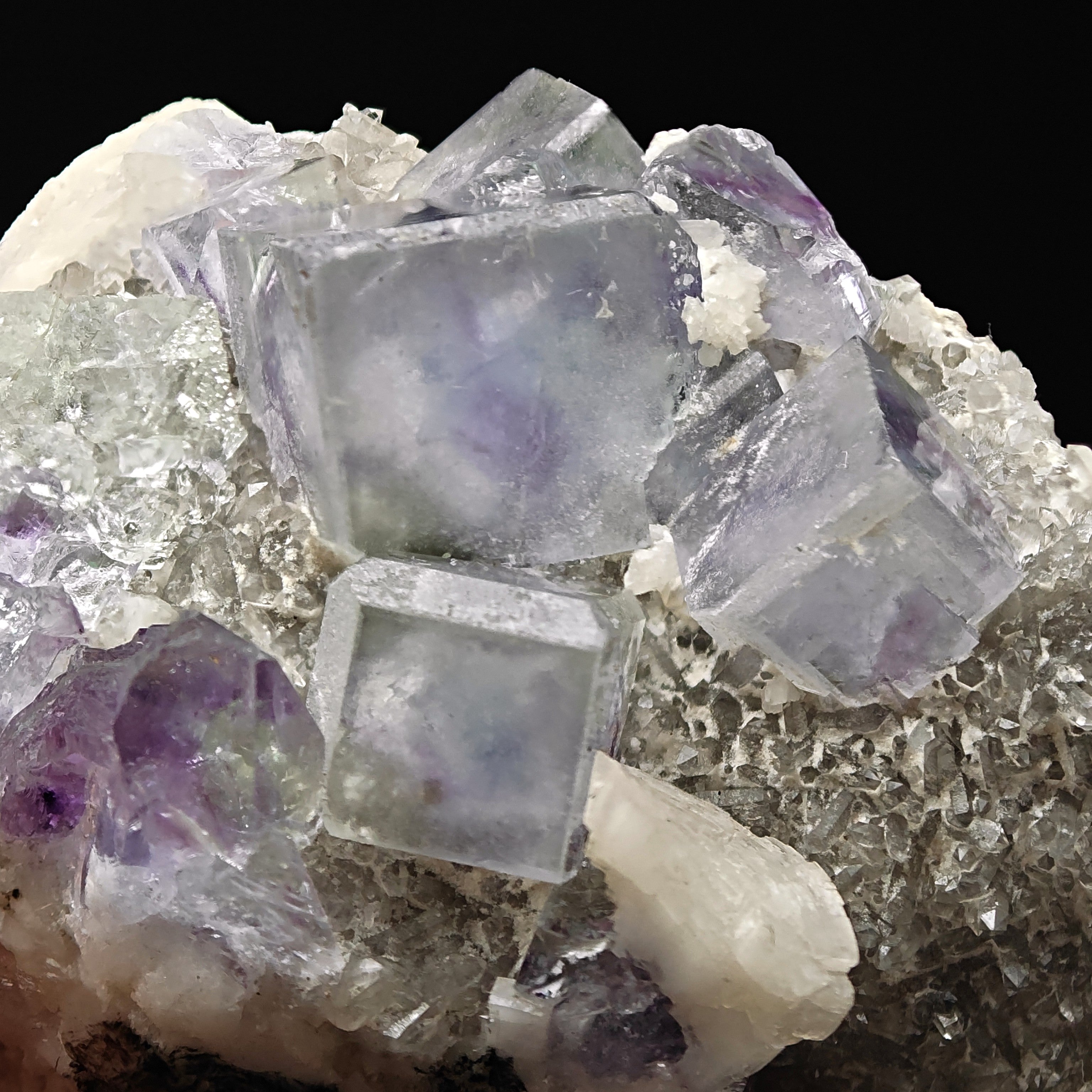 FLUORITE – Transparent Crystals with Purple & Blue Cloud Inclusions, Shangbao Mine, China