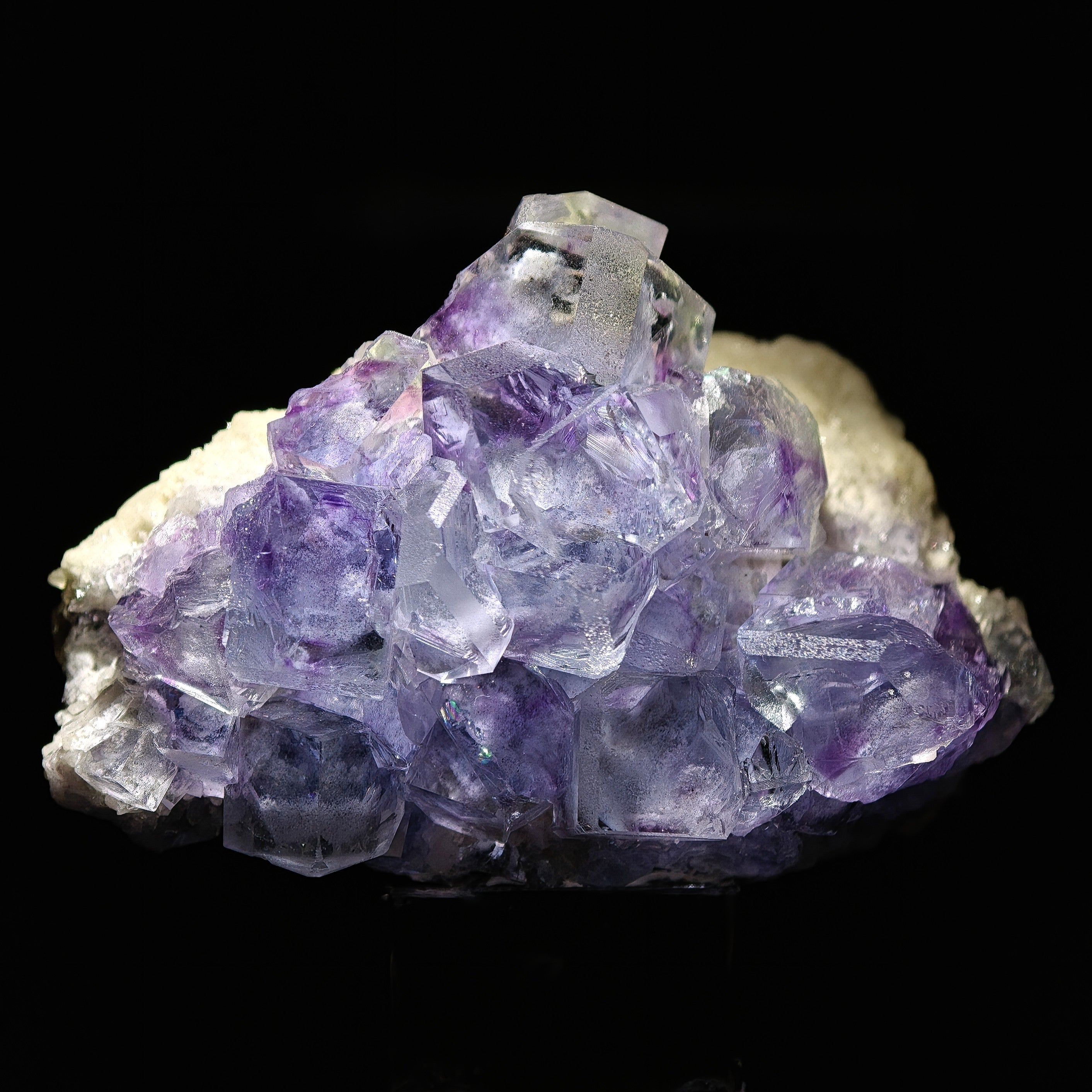 FLUORITE – Transparent Crystals with Purple & Blue Cloud Inclusions, Shangbao Mine, China