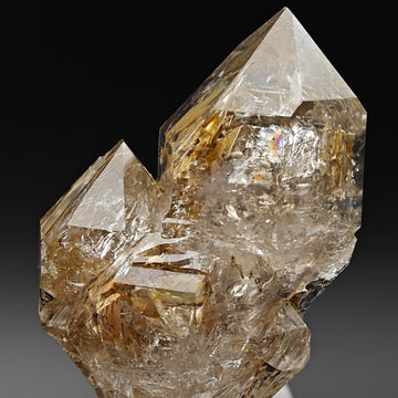 HOPPER QUARTZ – Large Transparent Crystal with Clay Inclusions, Liguria, Italy