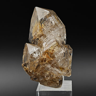 Natural Hopper Quartz specimen displaying stepped crystal faces, Liguria, Italy