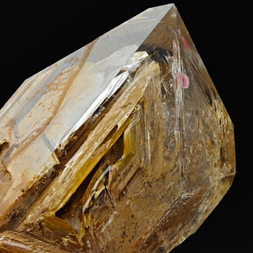 QUARTZ – Transparent Hopper Crystal with Clay Inclusions, Isolabona, Italy