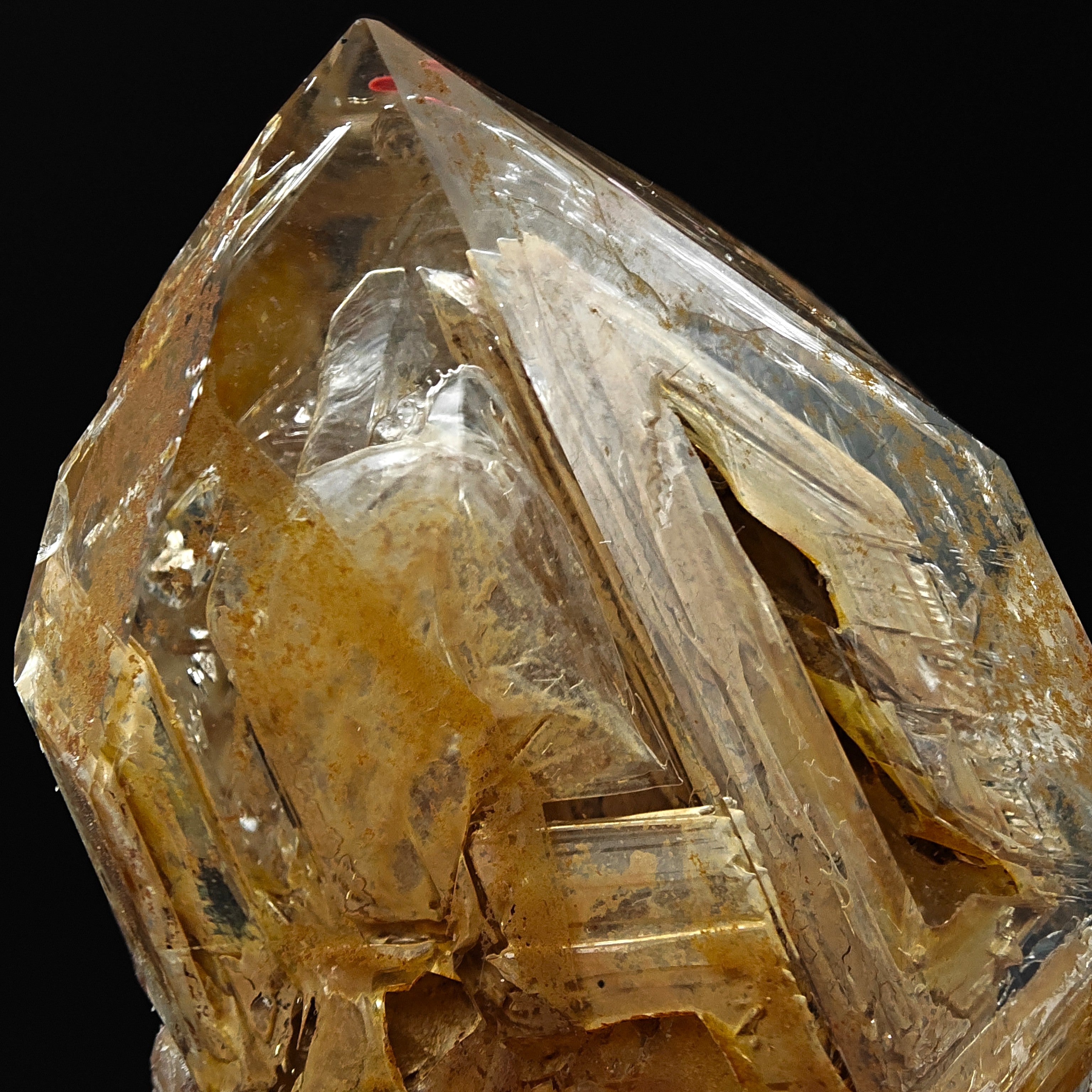 QUARTZ – Transparent Hopper Crystal with Clay Inclusions, Isolabona, Italy